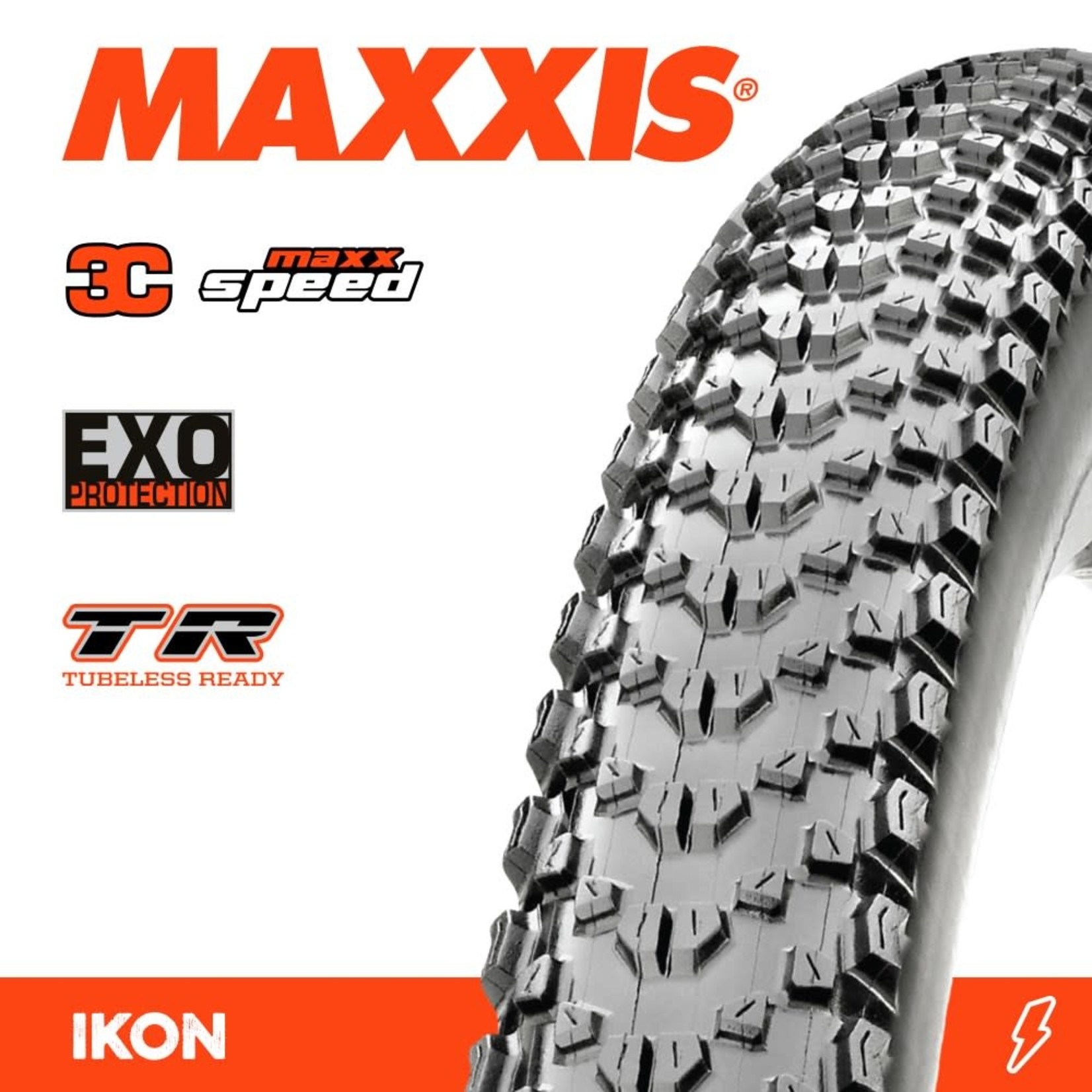 Maxxis Maxxis Ikon Bike Tyre - 29 X 2.60 - 3C Speed Exo TR Folding 120TPI - Pair
