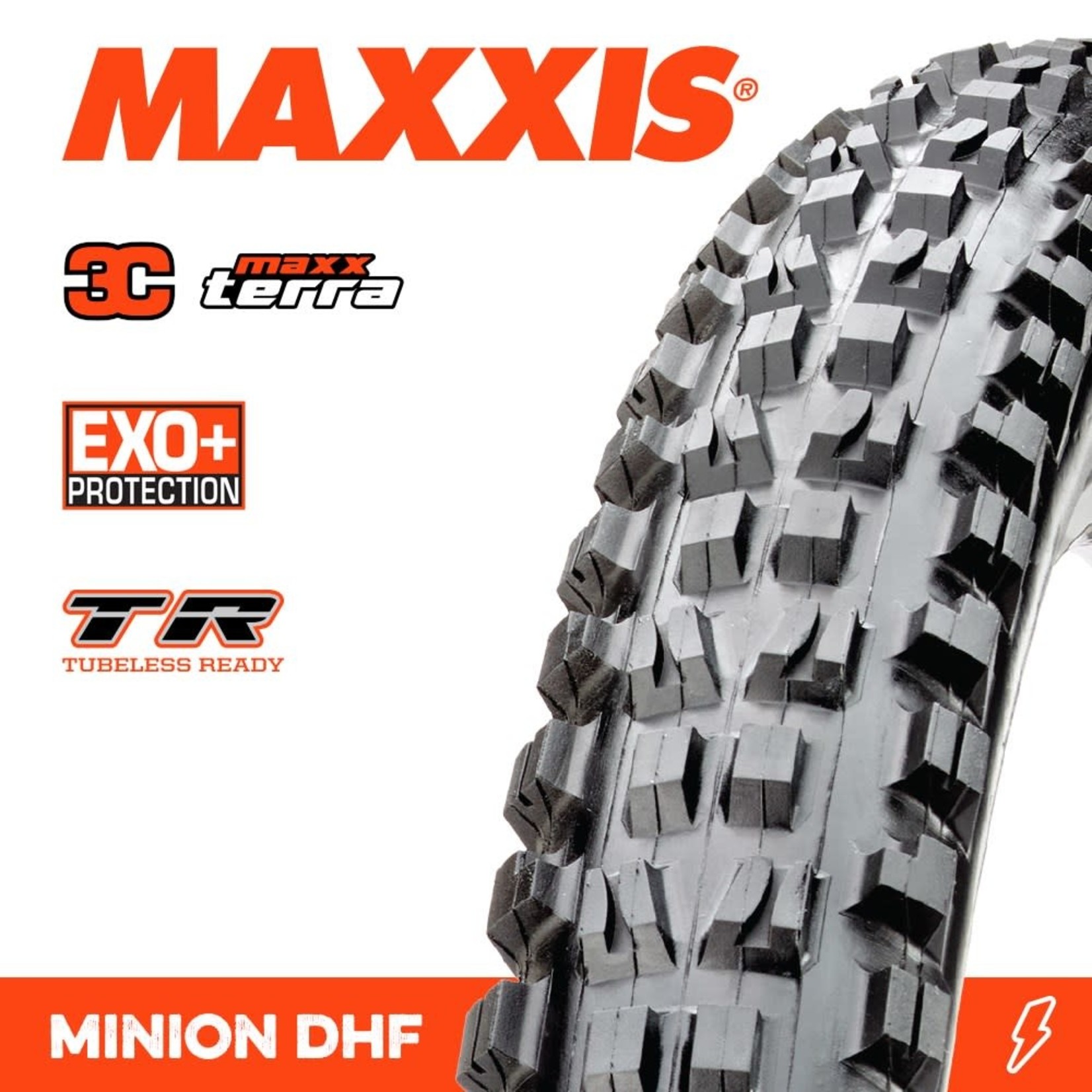 Maxxis Maxxis Minion DHF Bike Tyre - 29 X 2.60 - 3C Terra Exo+ TR Folding 120TPI - Pair