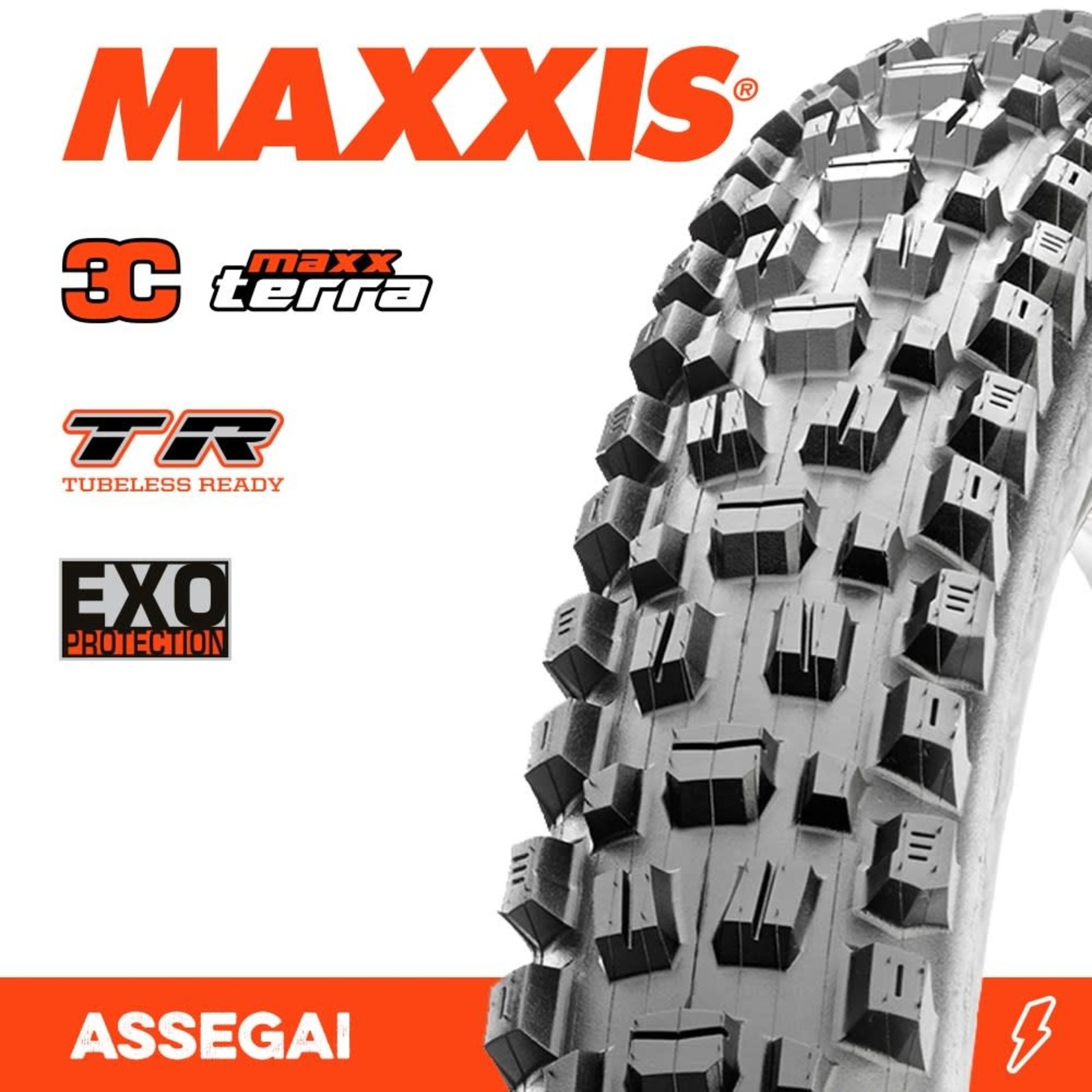 Maxxis Maxxis Assegai Bike Tyre - 29 X 2.50 - 3C Terra Exo TR Folding 60TPI - Pair