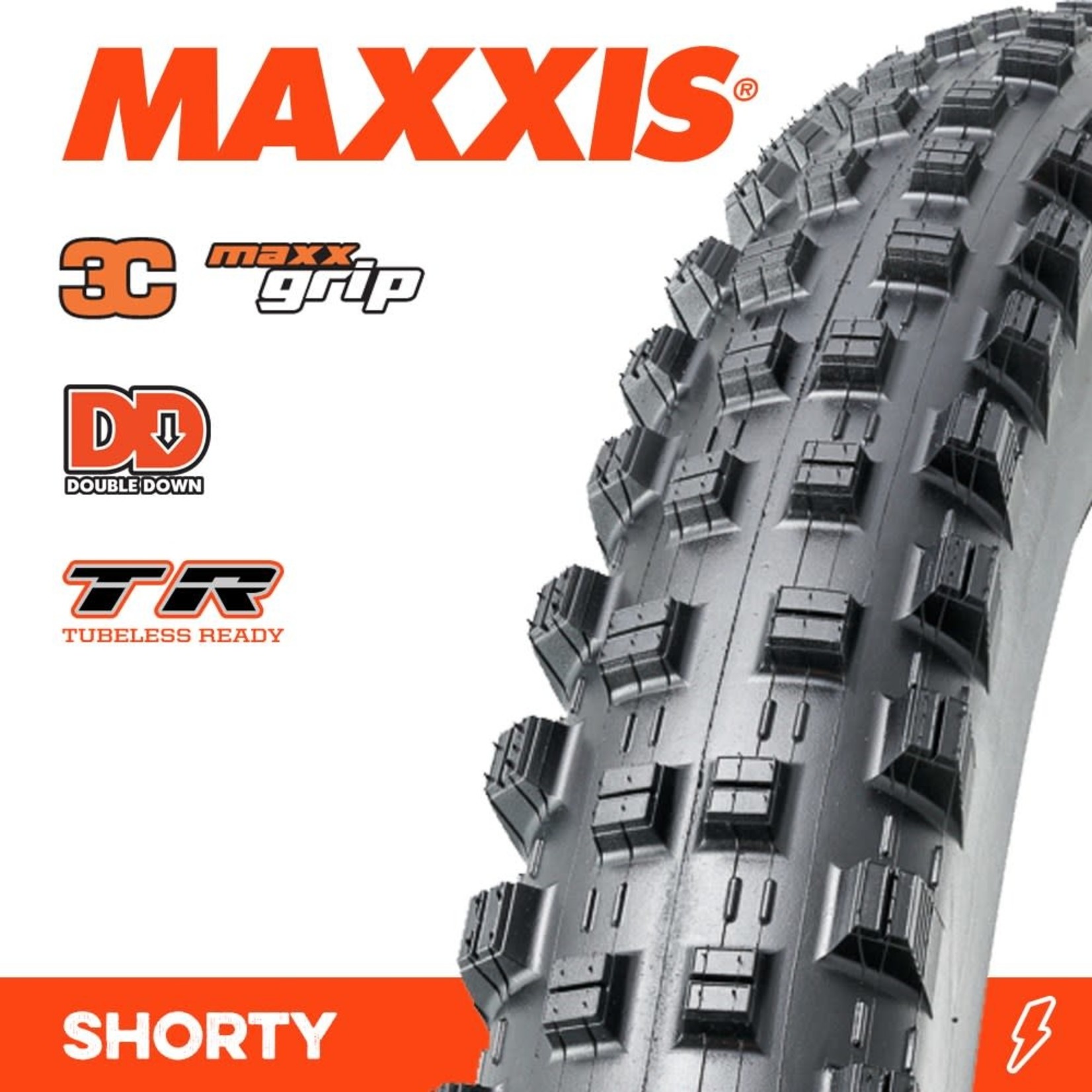 Maxxis Maxxis Shorty Bike Tyre - 27.5 X 2.40 - WT 3C Grip DD TR Folding 120X2TPI - Pair