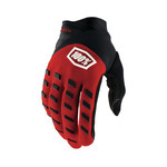 100 Percent 100% Airmatic Bike Cycling Gloves - Red/Black Silicone Print On Fingers