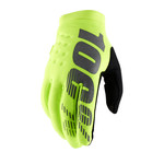 100 Percent 100% Brisker Youth Bike Cycling Adjustable TPR Gloves - Fluo Yellow/Black