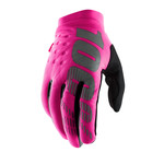 100 Percent 100% Brisker Womens Bike Cycling Gloves - Neon Pink/Black Silicone Printed