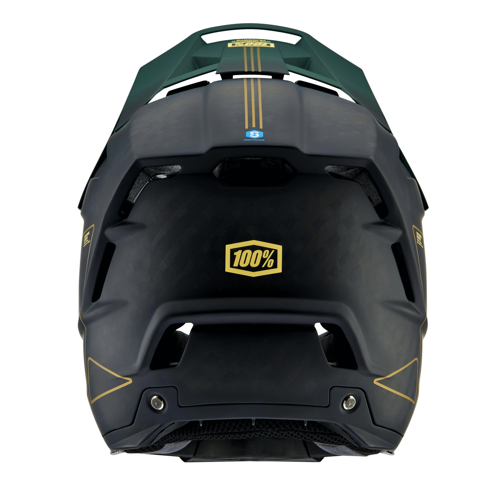 100 Percent 100% Aircraft 2 Carbon Fiber Shell Full Face Downhill Bike Helmet - Gold/Forest