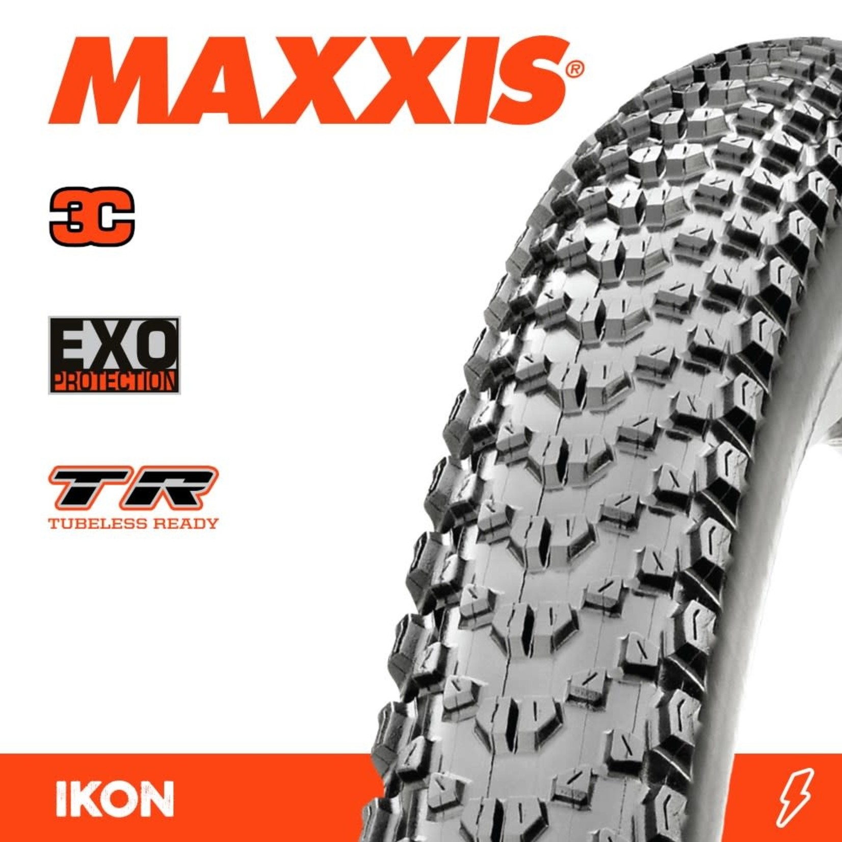 Maxxis Maxxis Ikon Bike Tyre - 27.5 X 2.20 - 3C Speed EXO TR Folding 120TPI - Pair
