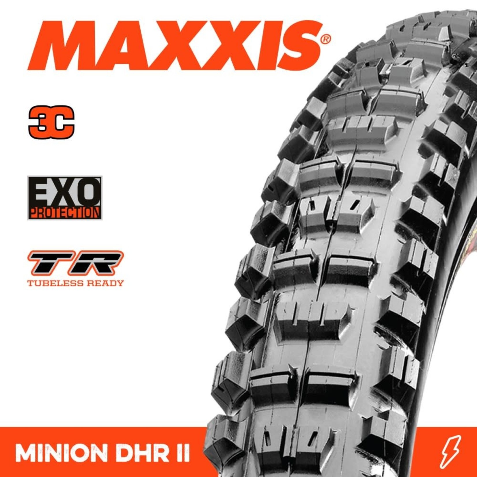 Maxxis Maxxis Minion DHR II Tyre - 27.5 X 2.30 - 3C Terra EXO TR Folding 60TPI - Pair