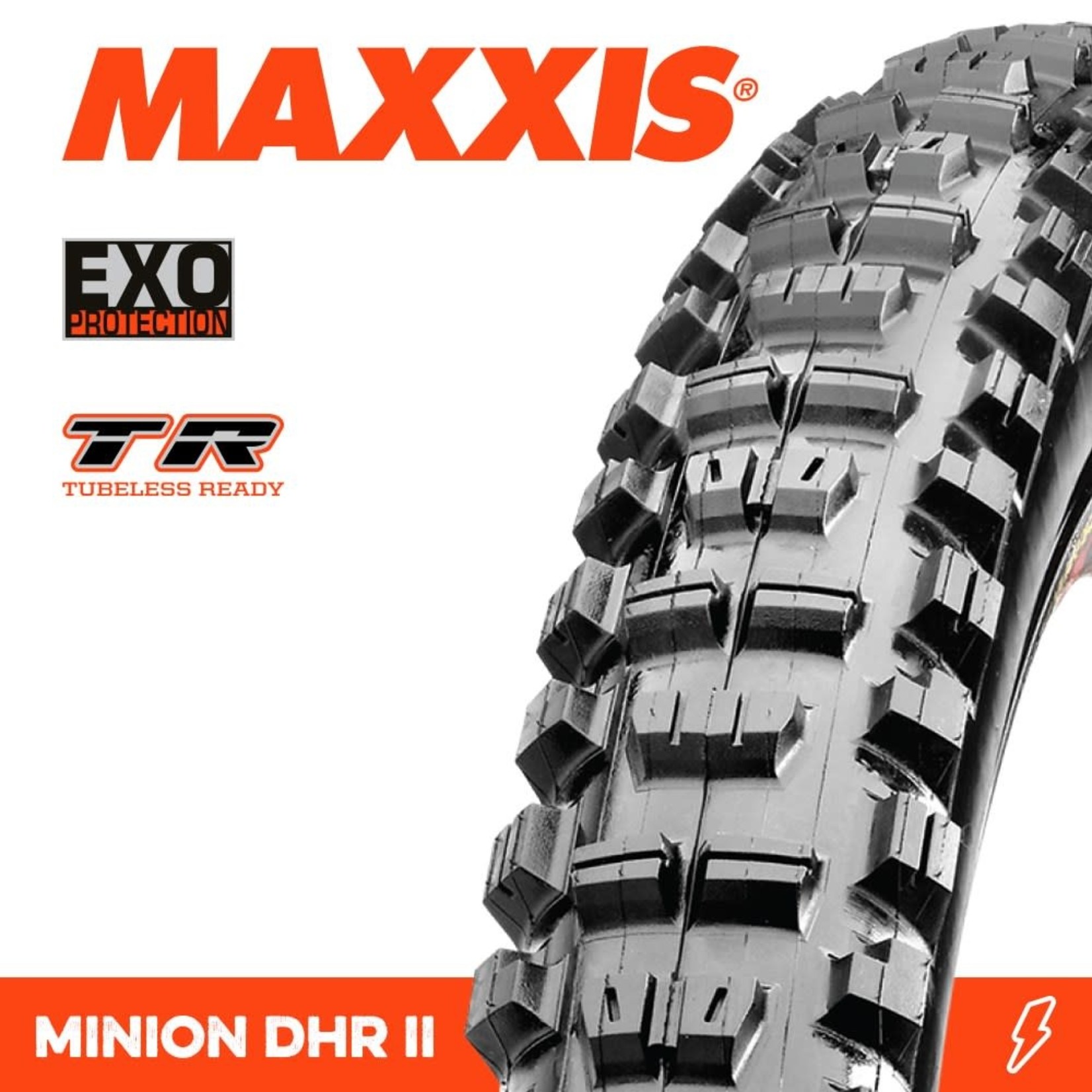 Maxxis Maxxis Minion DHR II Bike Tyre - 27.5 X 2.40 - WT EXO TR Folding 60TPI - Pair