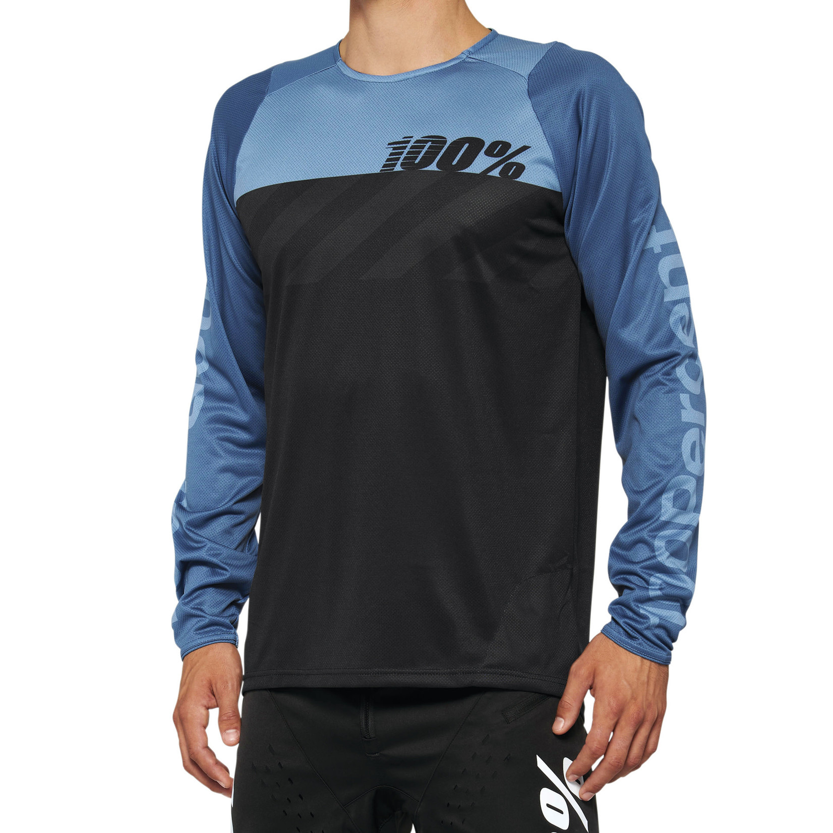 100 Percent 100% Bike/Cycling R-Core Downhill 100% Polyester Jersey - Black/Slate Blue