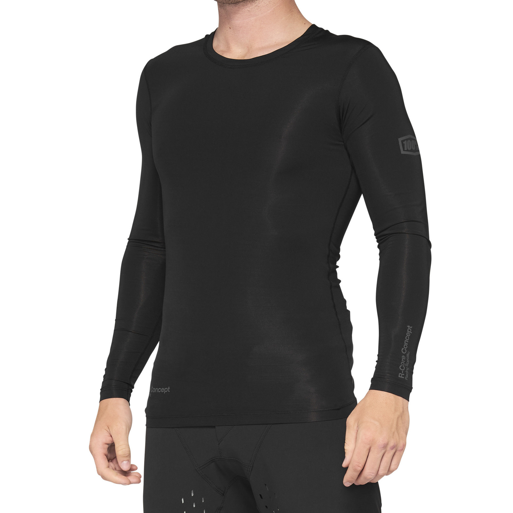 100 Percent 100% R-Core Concept Poly/Spandex Mesh Temperature Long Sleeve Jersey - Black
