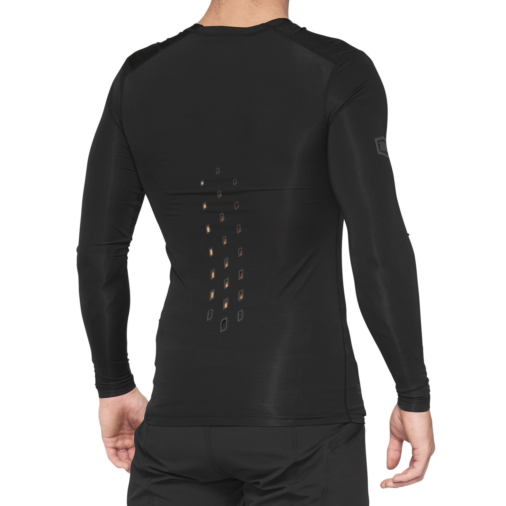 100 Percent 100% R-Core Concept Poly/Spandex Mesh Temperature Long Sleeve Jersey - Black