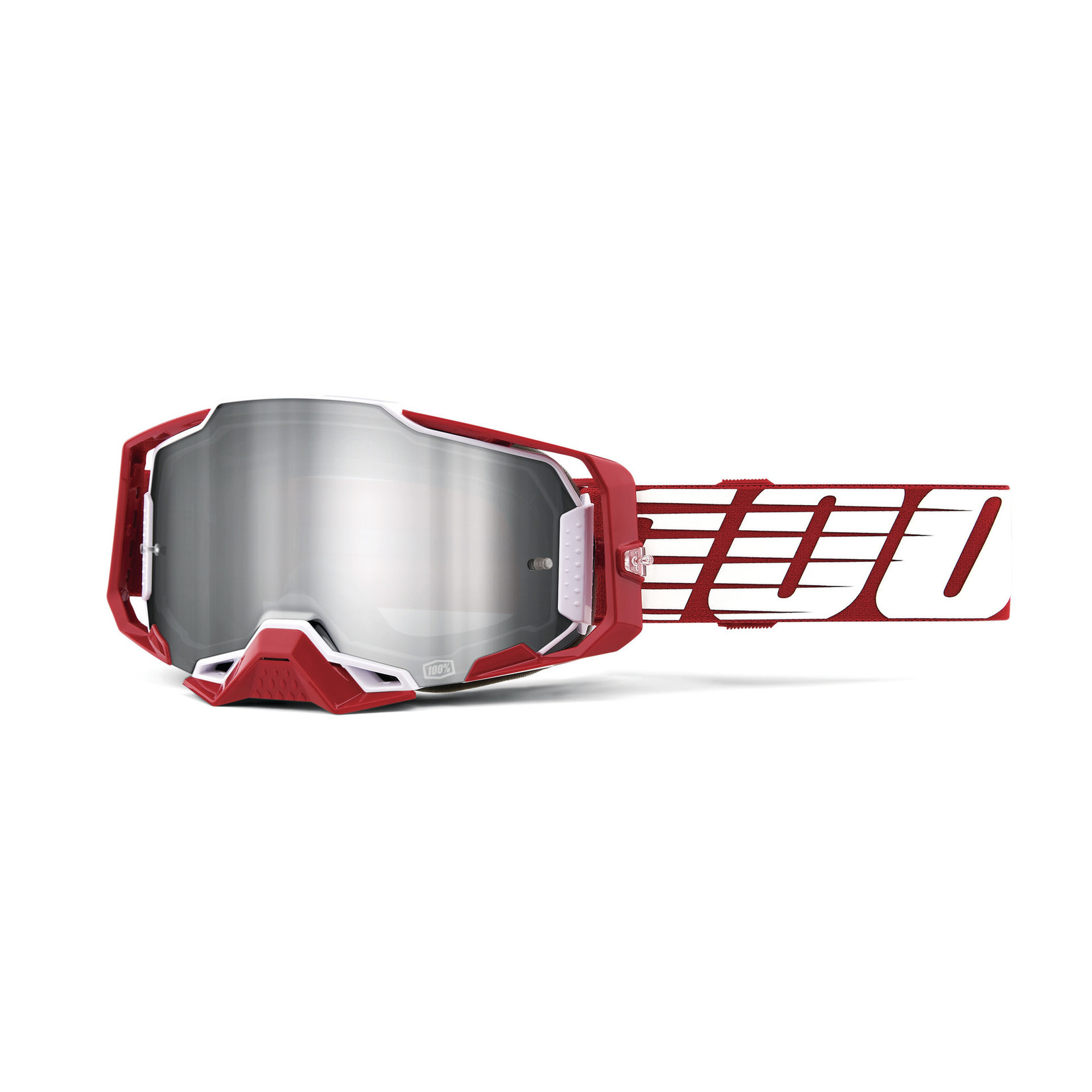 100 Percent 100% Armega Bike/Cycling Goggle - Oversized Deep Red - Mirror Silver Flash