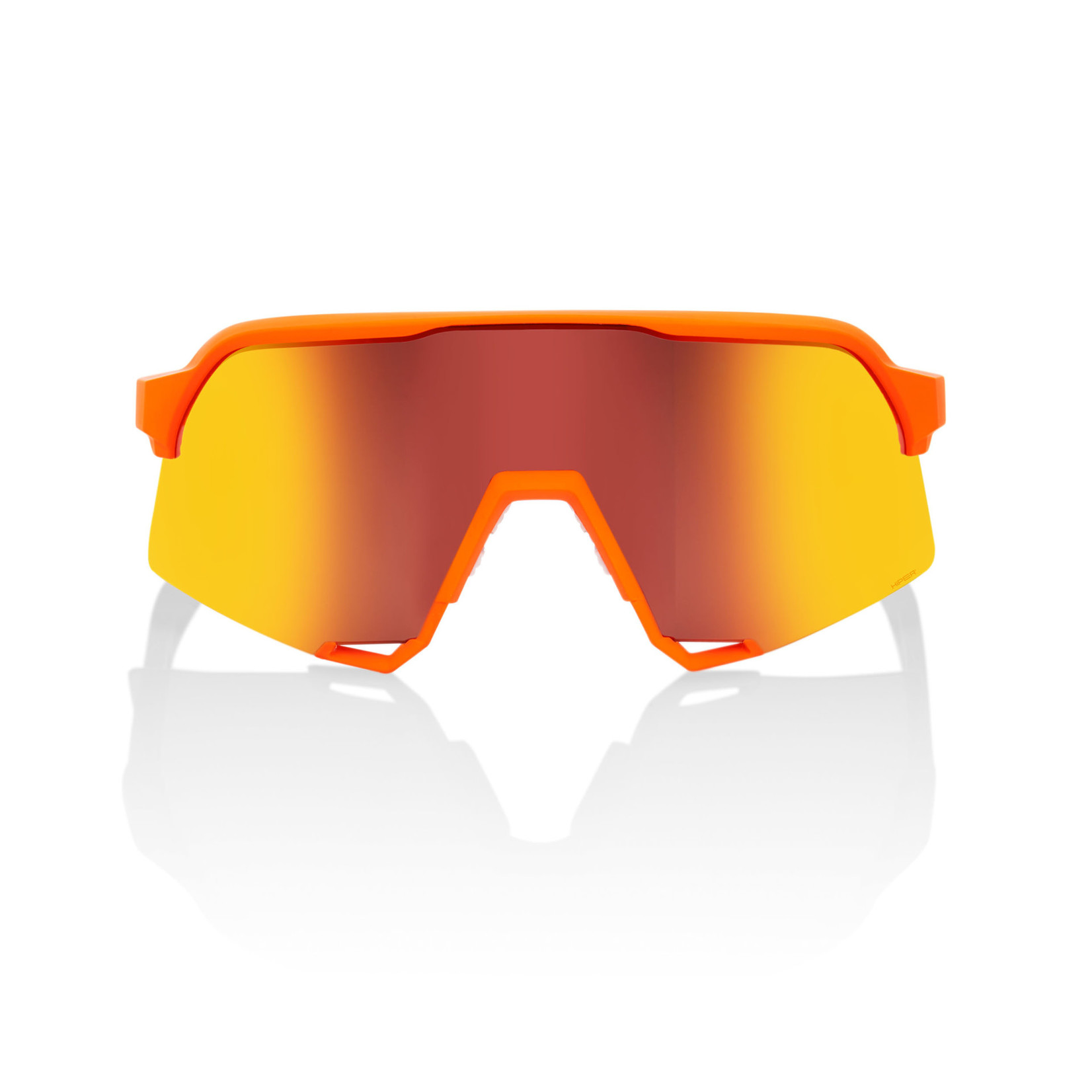 100 Percent 100% S3 Bike Eyewear - Soft Tact Neon Orange - Hiper Red Mirror