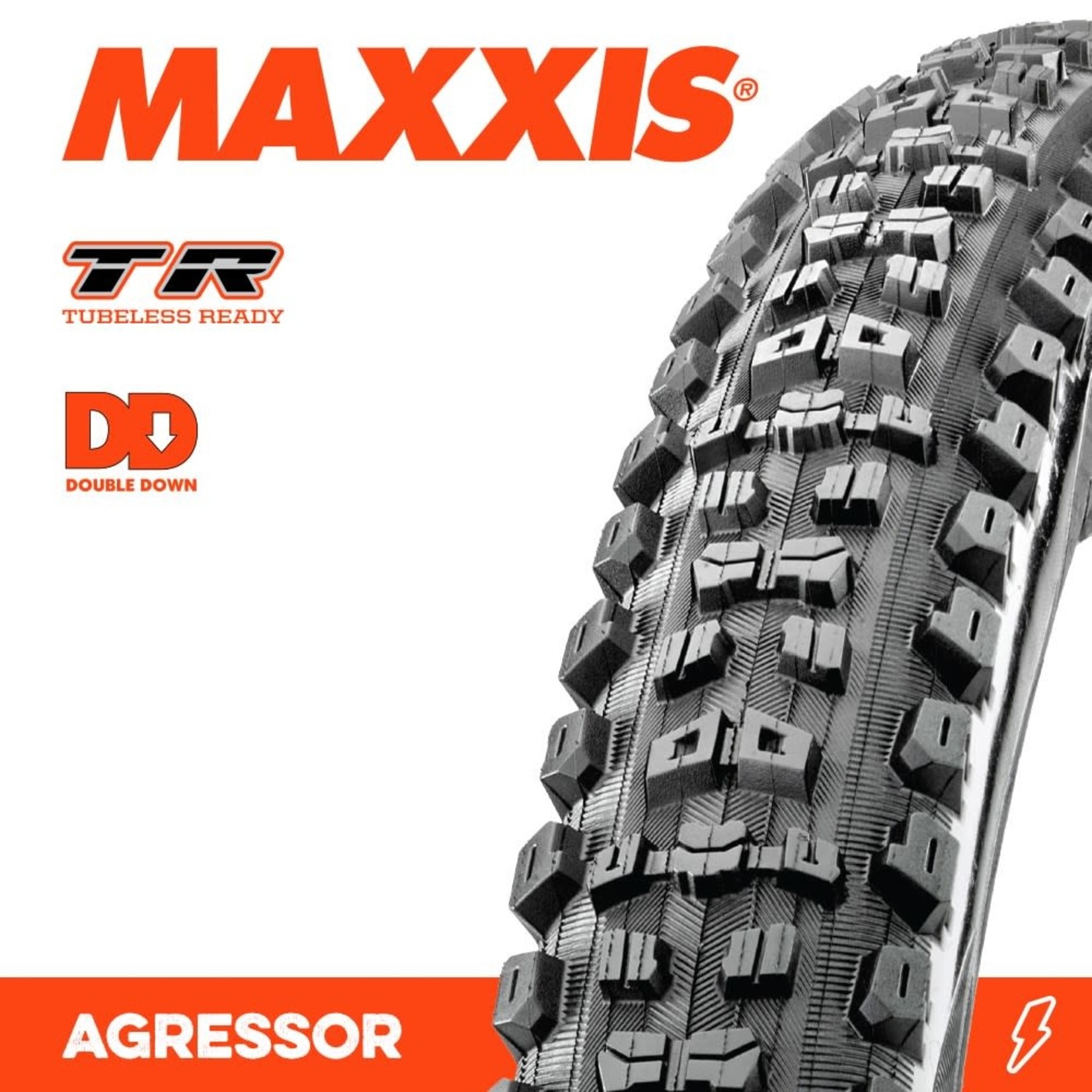 Maxxis Maxxis Aggressor Bike Tyre - 27.5 X 2.50 - WT TR DD Folding 120X2TPI - Pair
