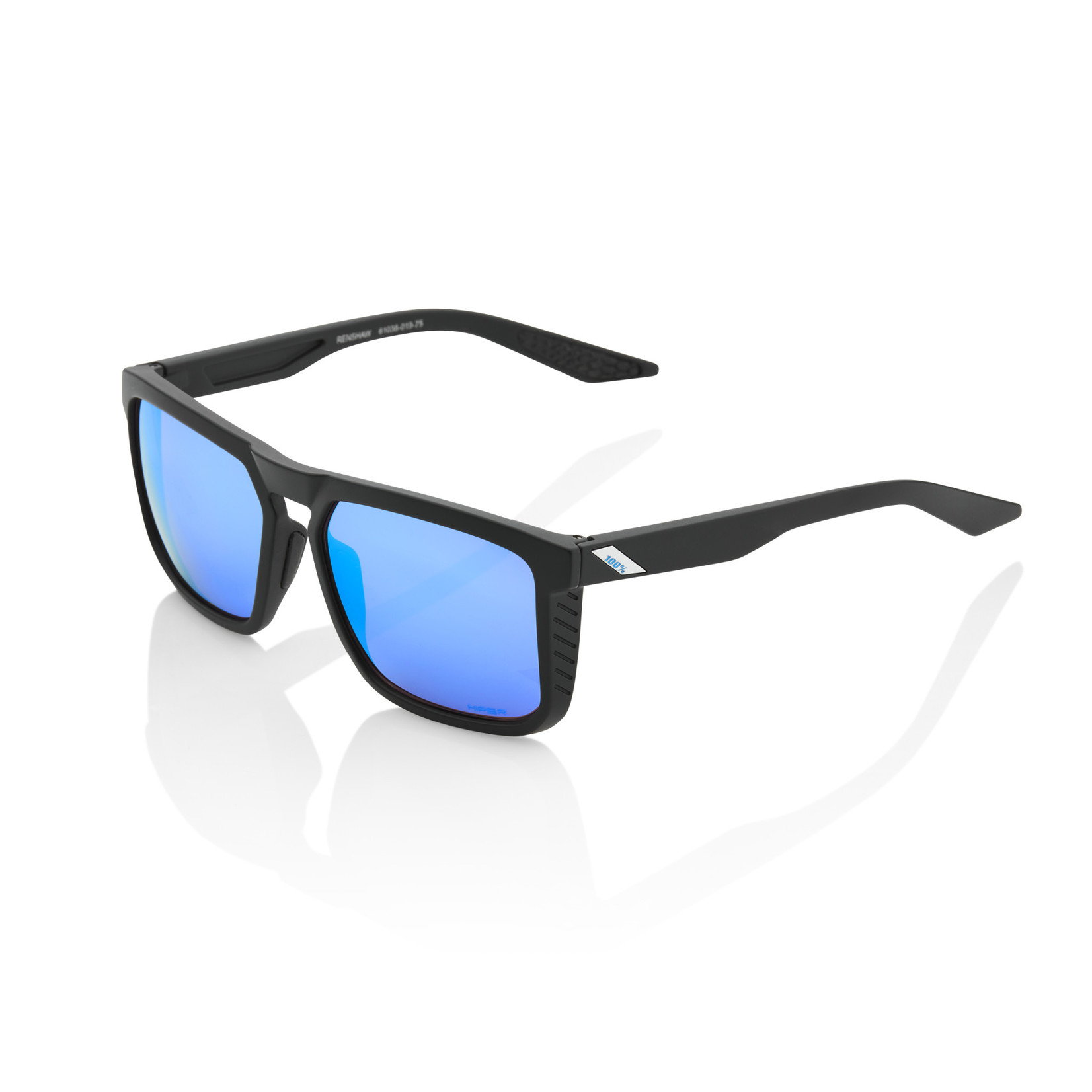 100 Percent 100% Renshaw Bike Sunglasses Matte Black - Hiper Blue 100% UV protection (UV400)