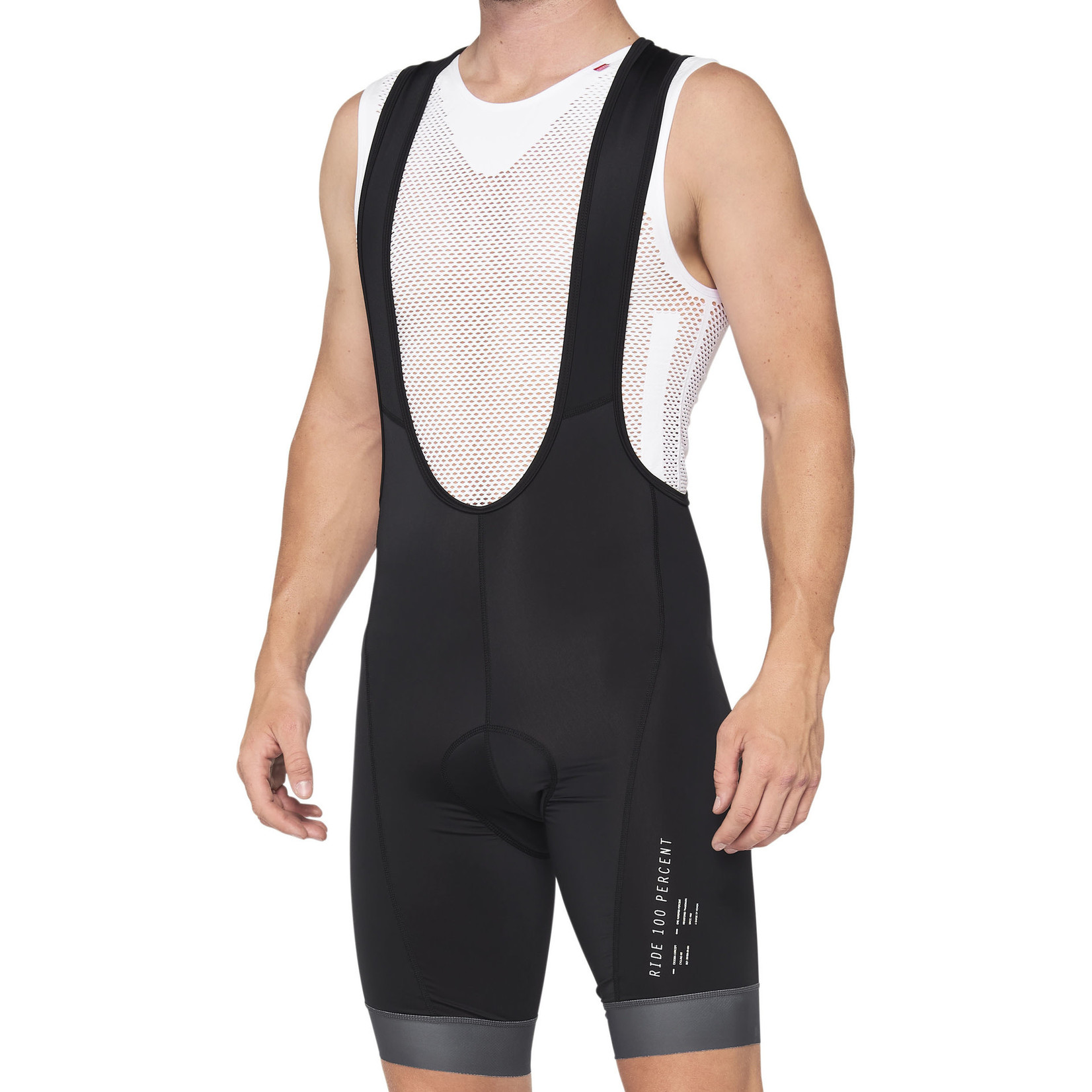 100 Percent 100% Exceeda Nylon/Spandex Bike/Cycling BIB Shorts - Black/Charcoal