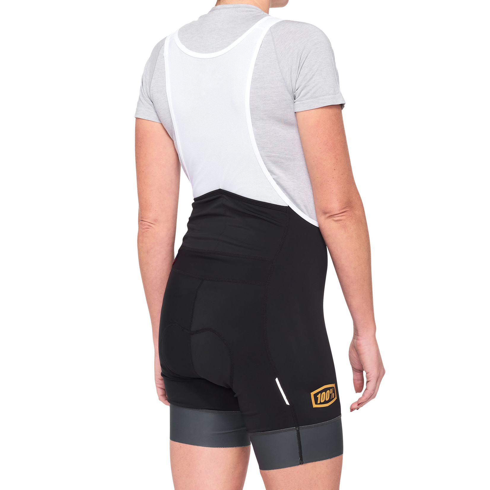 100 Percent 100% Exceeda Nylon/Spandex Women's Bib Shorts - Black/Charcoal