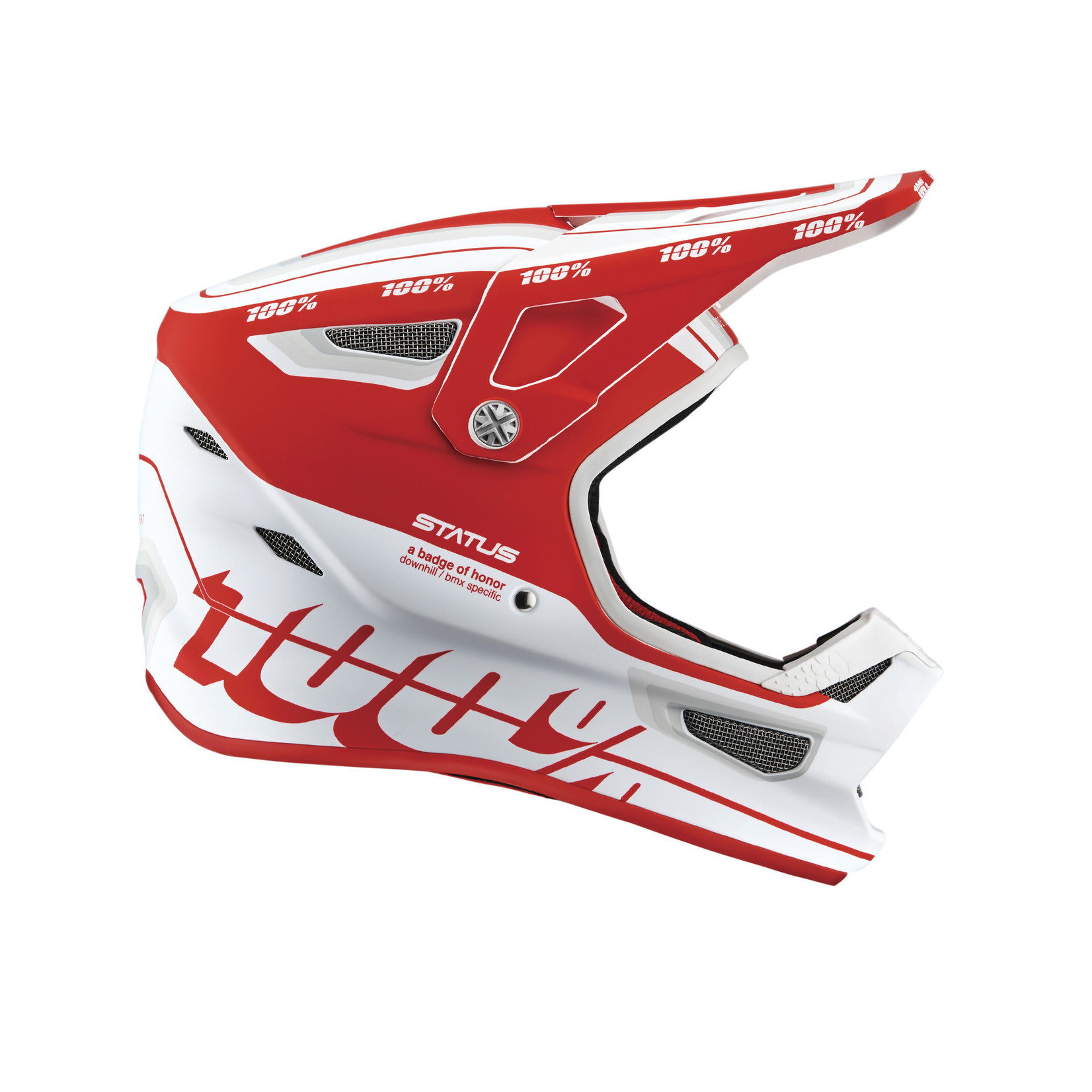 100 Percent 100% Status Downhill/BMX Ultra-Light Design Bike Helmet - Topenga Red/White
