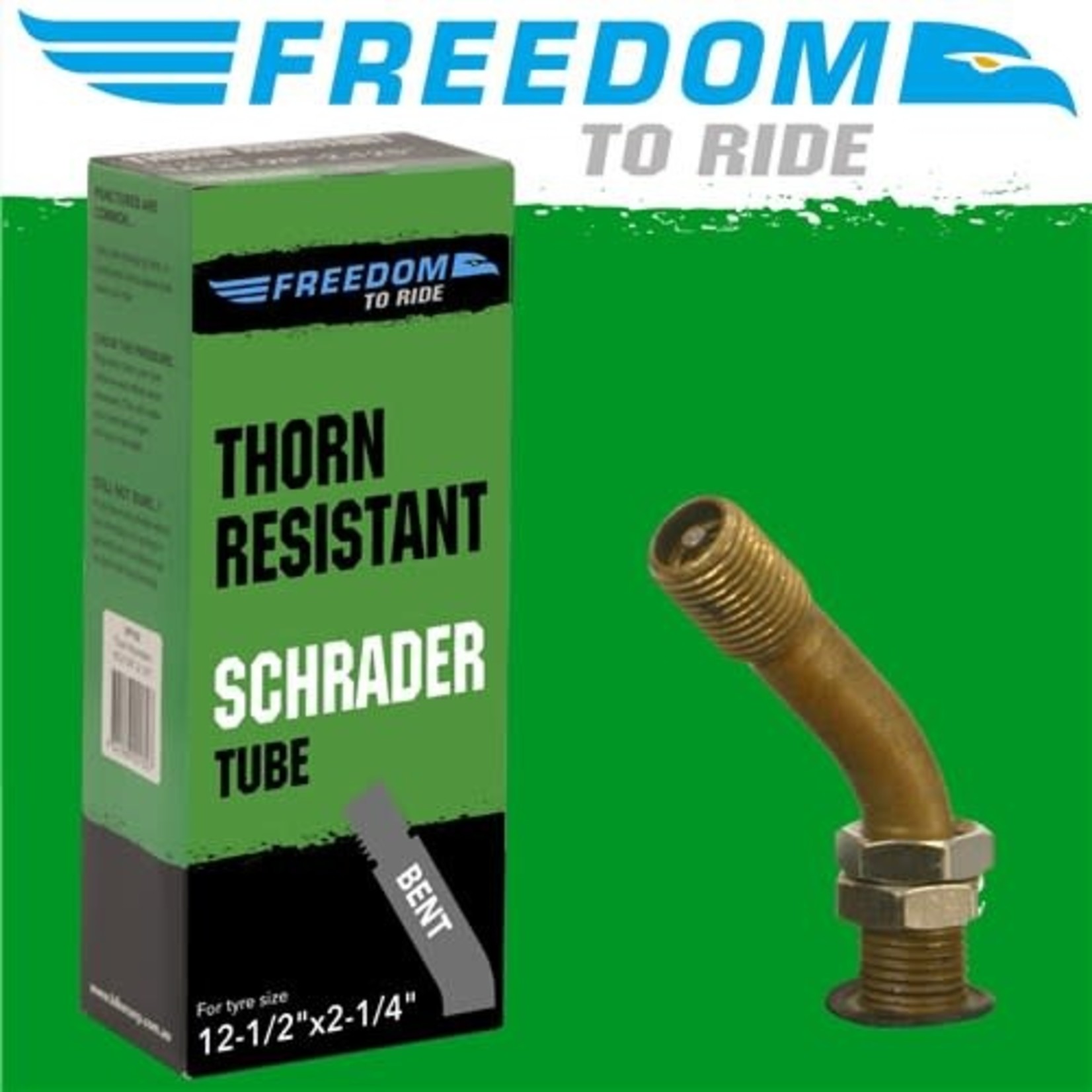 Freedom Freedom Thorn Resistant Bike Tube - 12-1/2" X 2-1/4" - Schrader Bent Valve