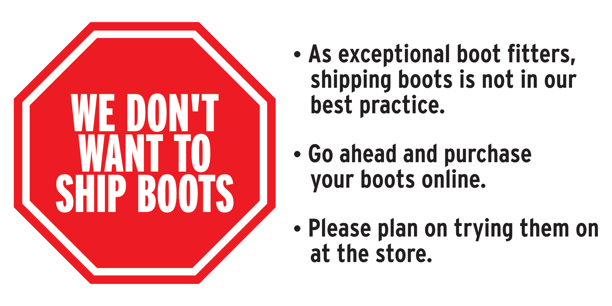 Ski Boot Shipping Disclaimer