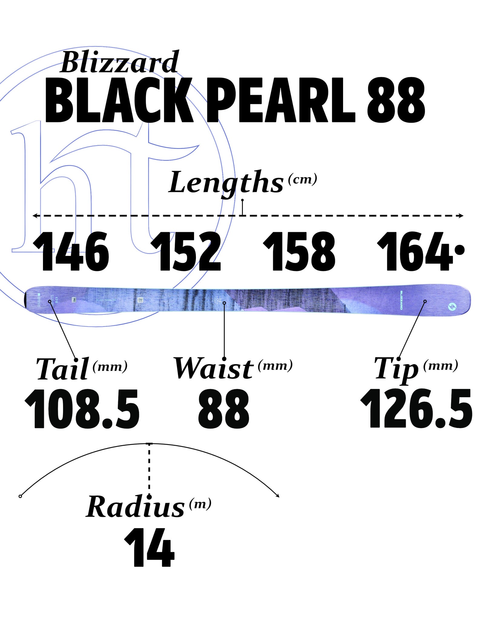 2025-26 Blizzard Black Pearl 88 Lightly Used Demo with White Attack LYT 11 Bindings