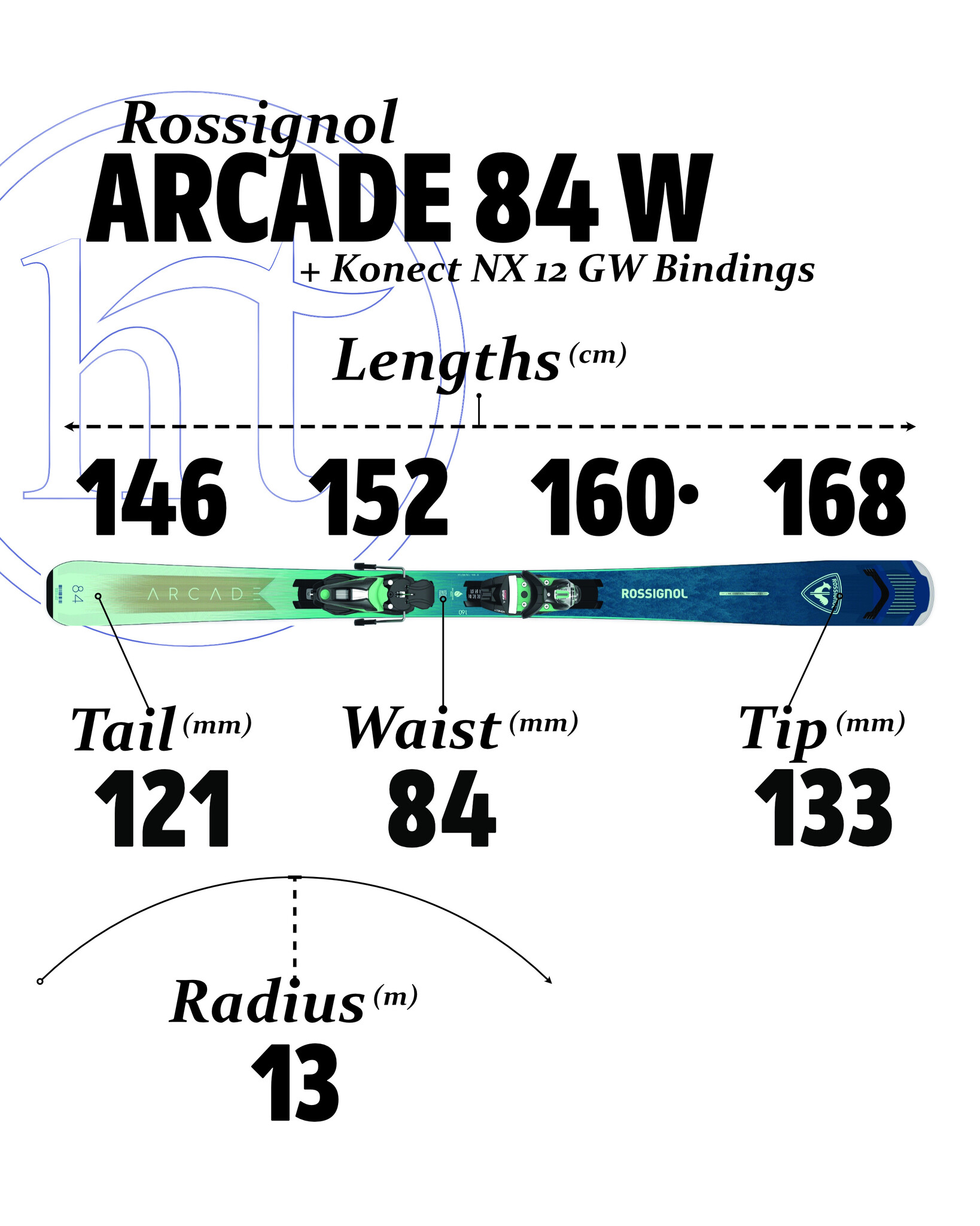  Rossignol Arcade 84 W Specs