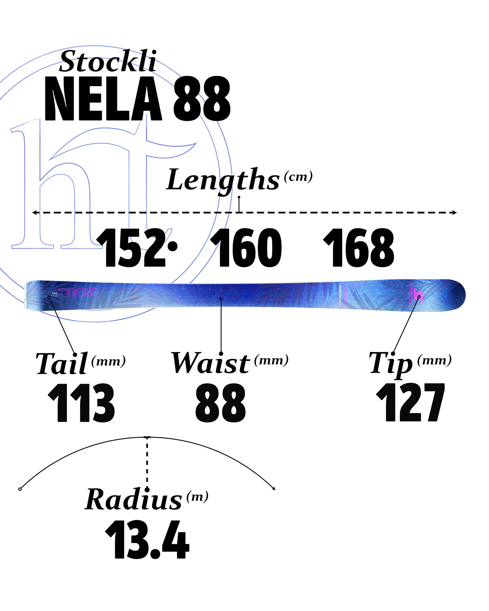 2025-26 Stöckli Nela 88 Lightly Used Demo with Salomon Strive 11 Bindings