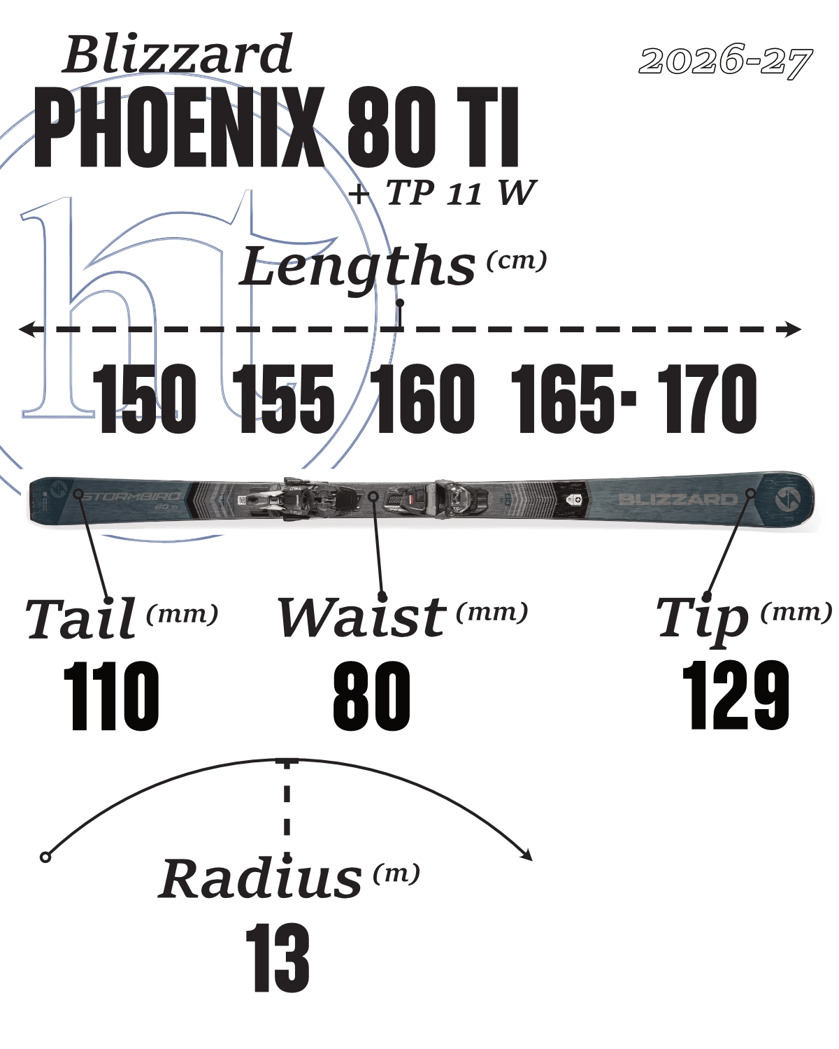 2026-27 Blizzard Phoenix 80 Ti Tech Specs