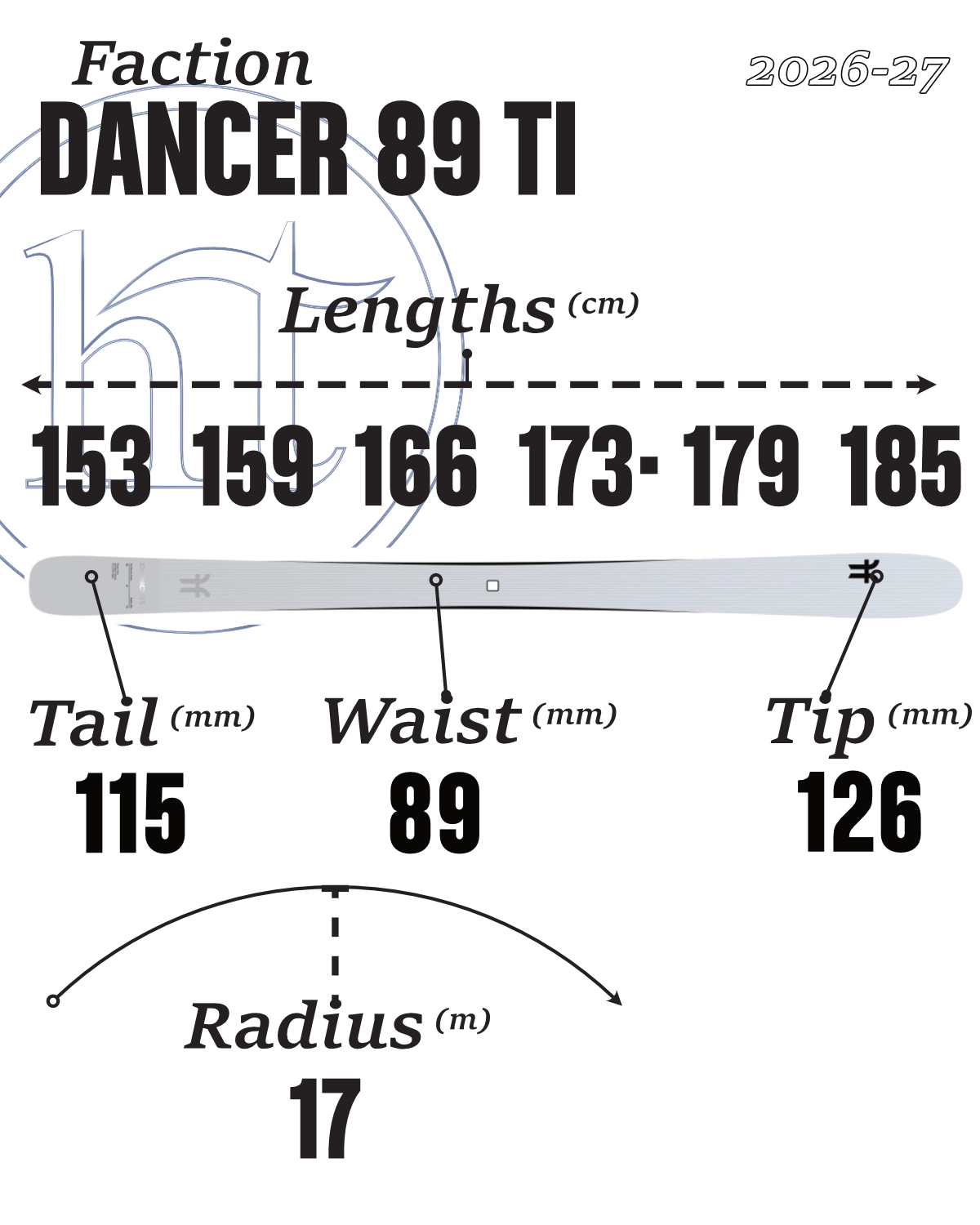 2026-27 Faction Dancer 89 Ti Tech Specs