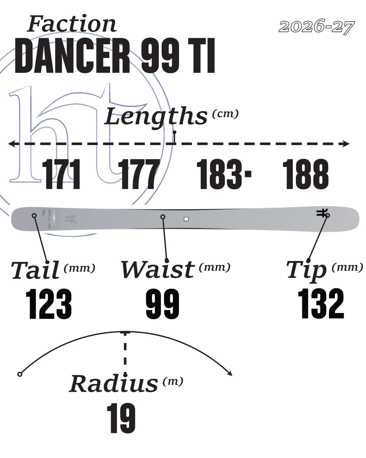 2026-27 Faction Dancer 99 Ti Tech Specs