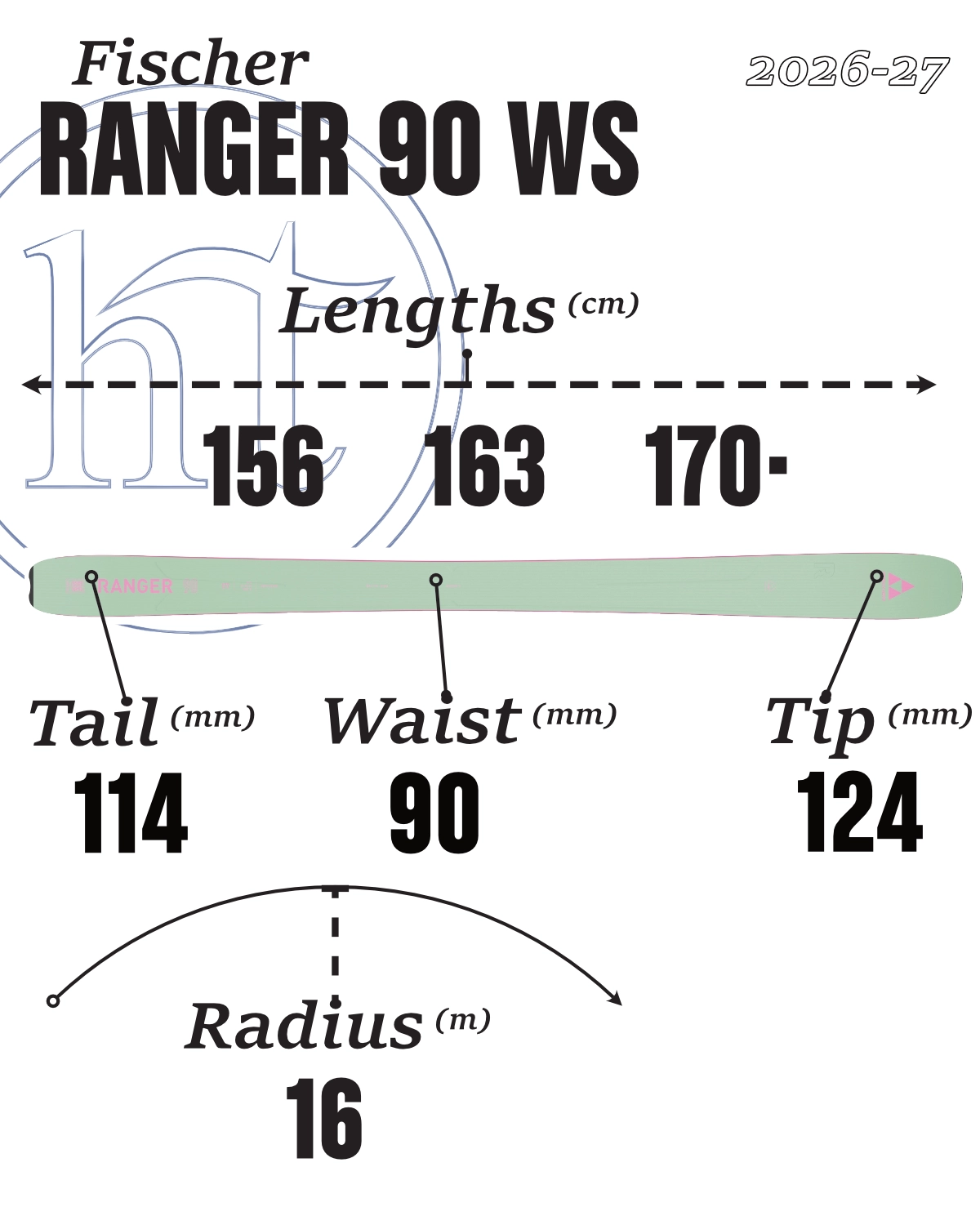 2026-27 Fischer Ranger 90 WS Tech Specs
