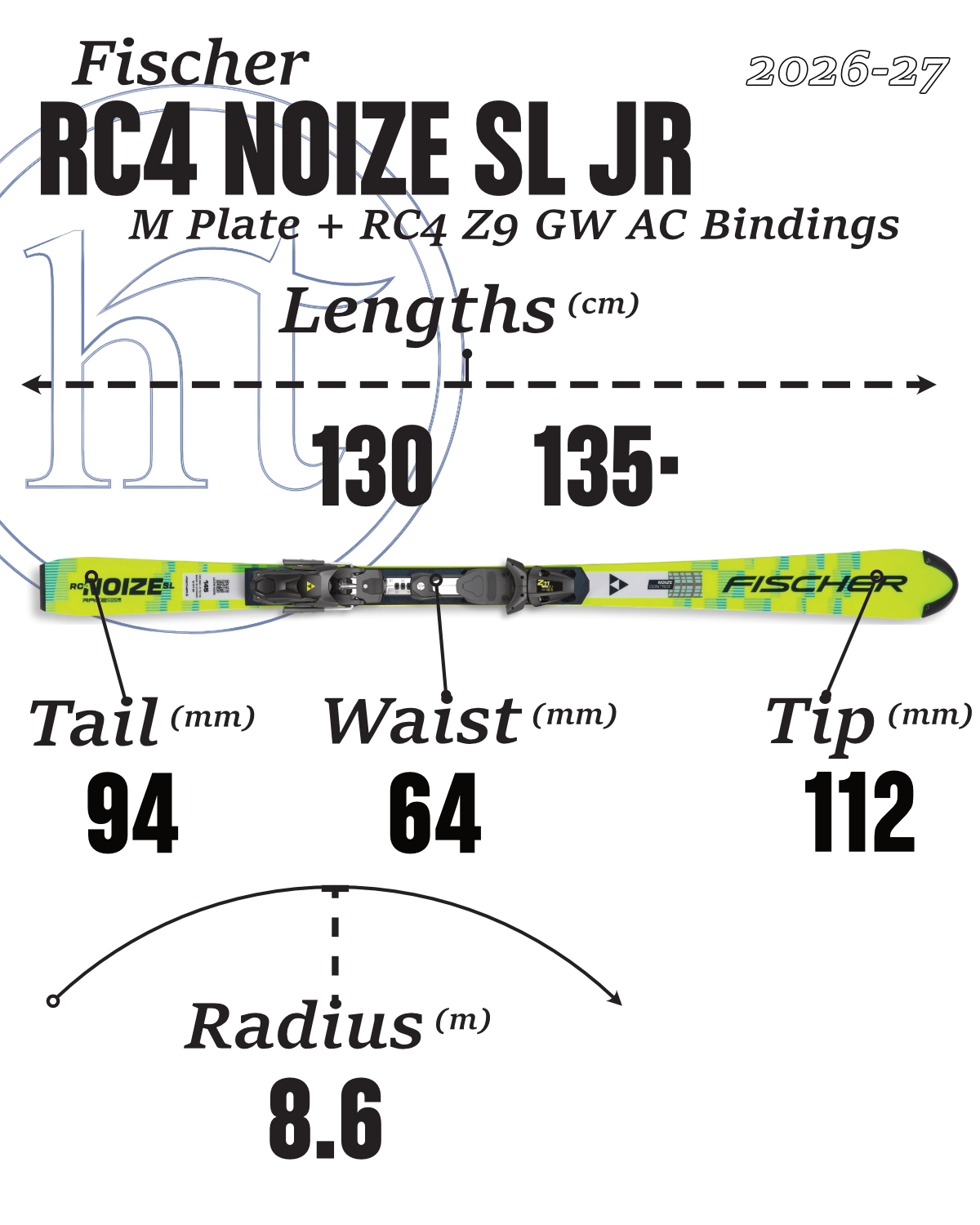 2026-27 Fischer RC4 Noize SL Junior with Z9 GW AC Bindings