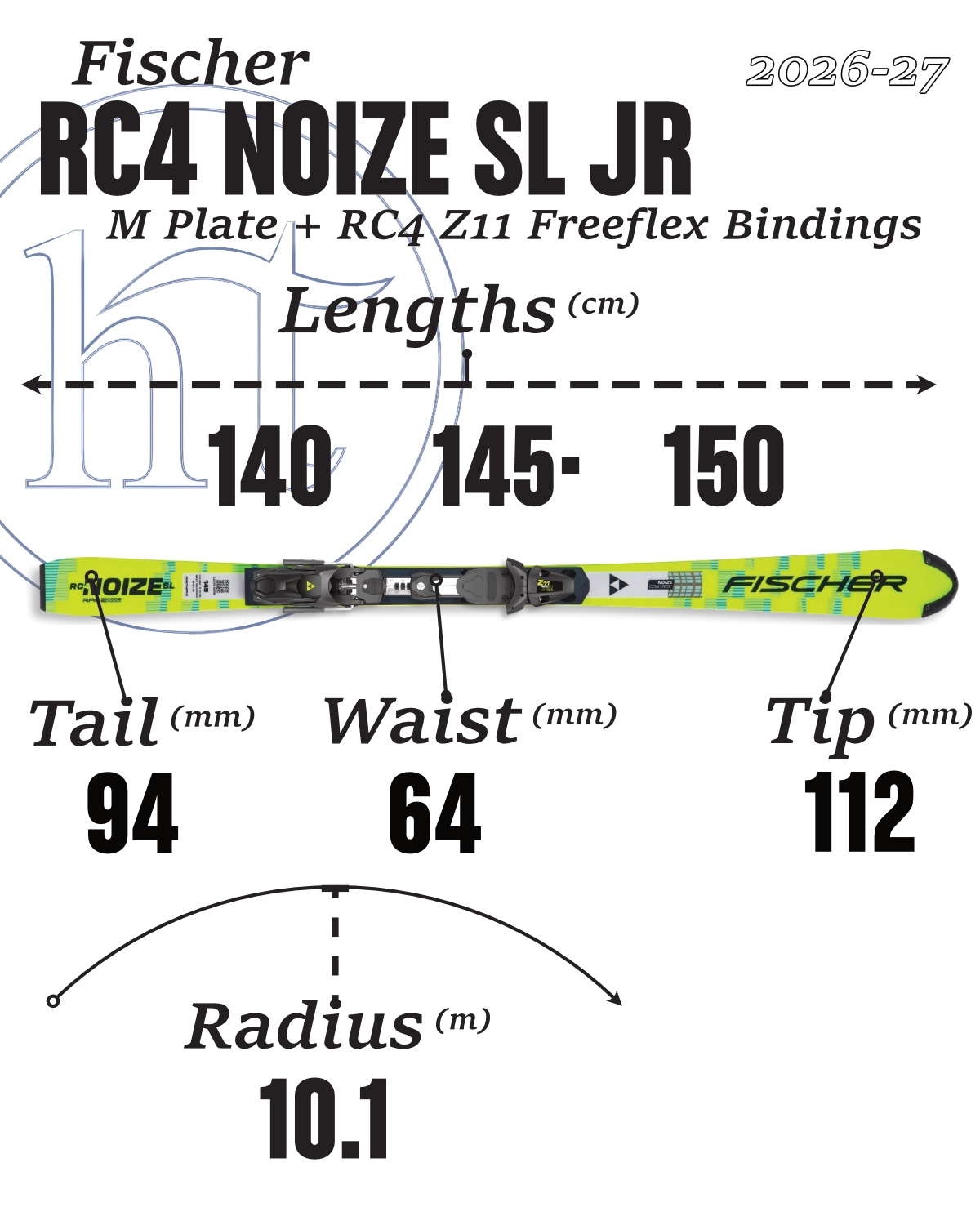 2026-27 Fischer RC4 Noize SL Junior with Z11 Freeflex Bindings