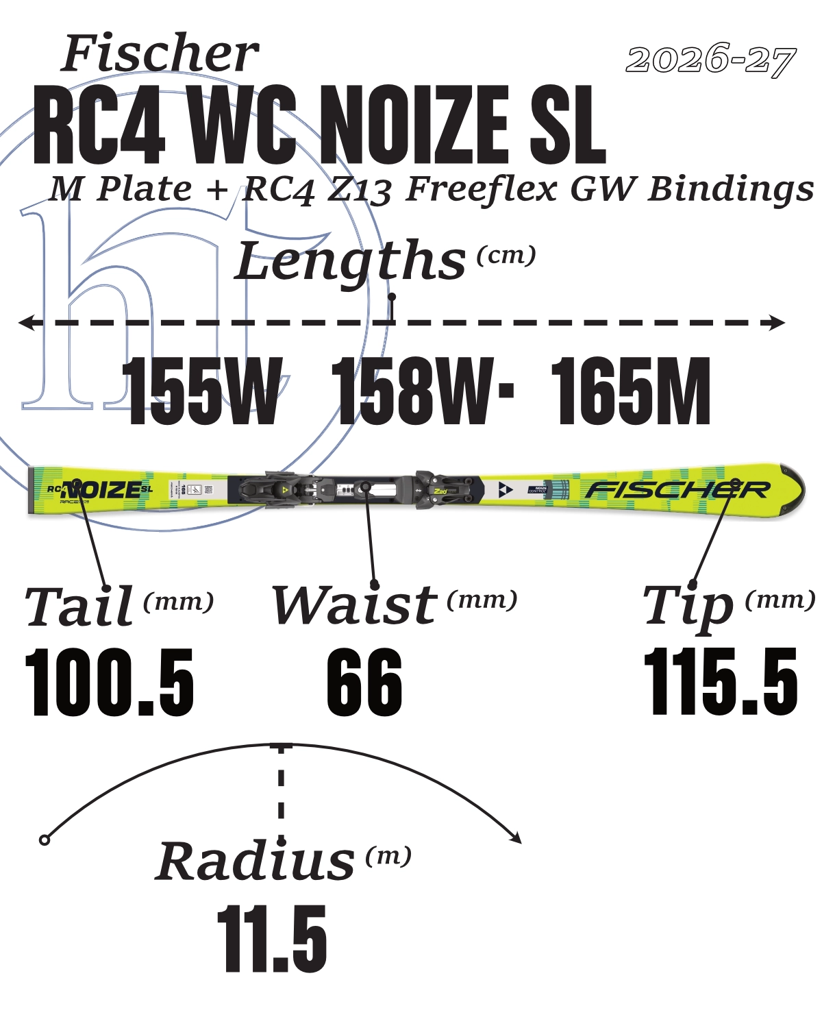 2026-27 Fischer RC4 Worldcup Noize SL Men Tech Specs