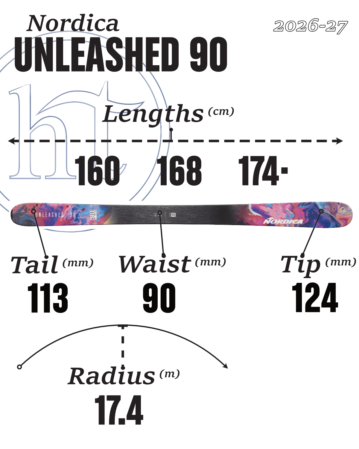 2026-27 Nordica Unleashed 90 Tech Specs