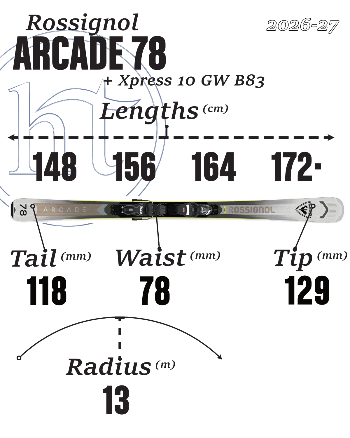  Rossignol Arcade 78 Specs
