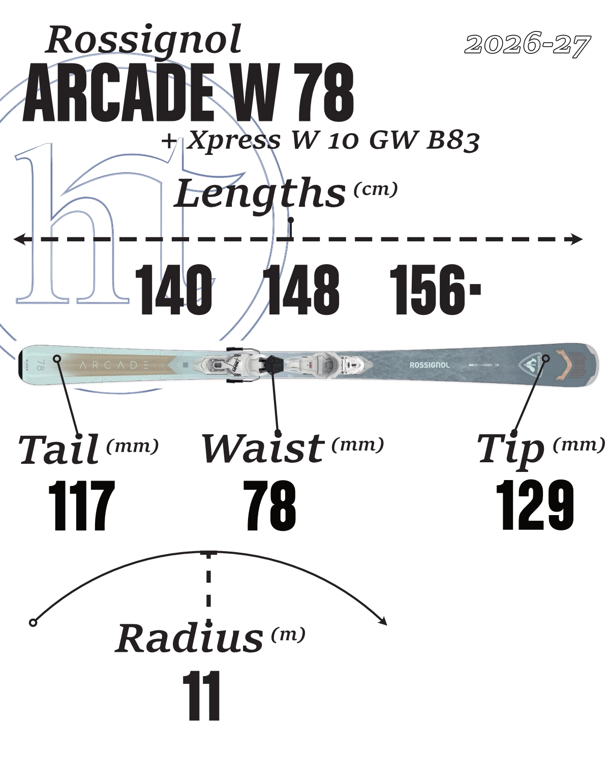  Rossignol Arcade 78 W Specs
