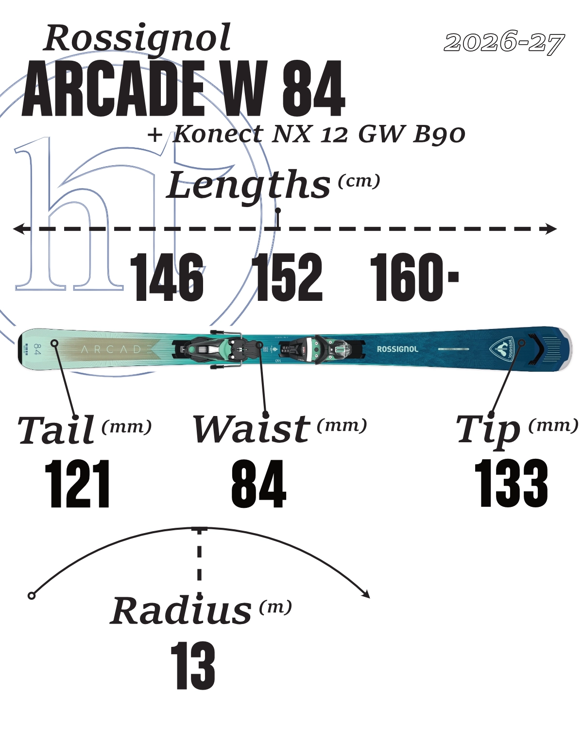  Rossignol Arcade 84 W Specs