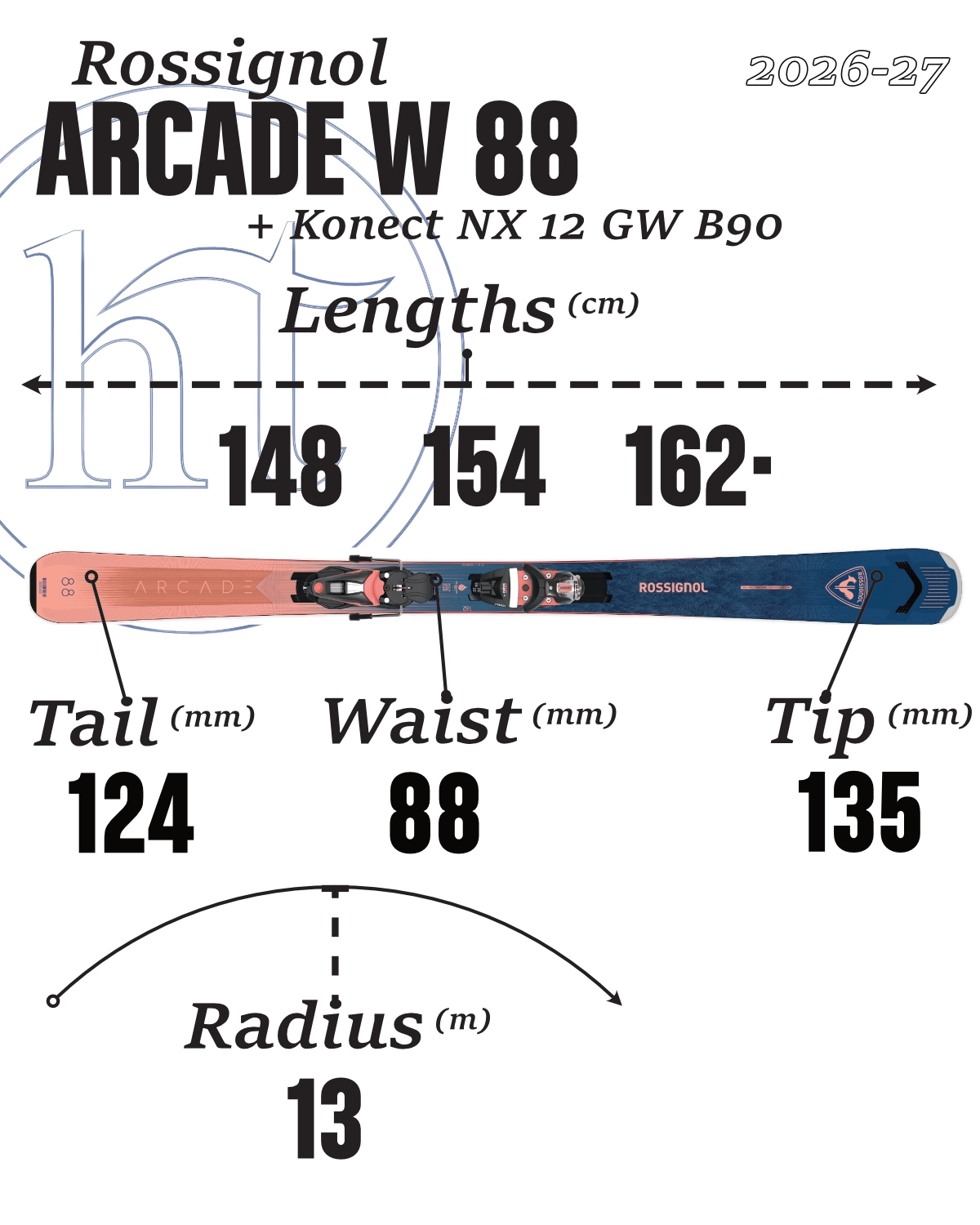  Rossignol Arcade 88 W Specs