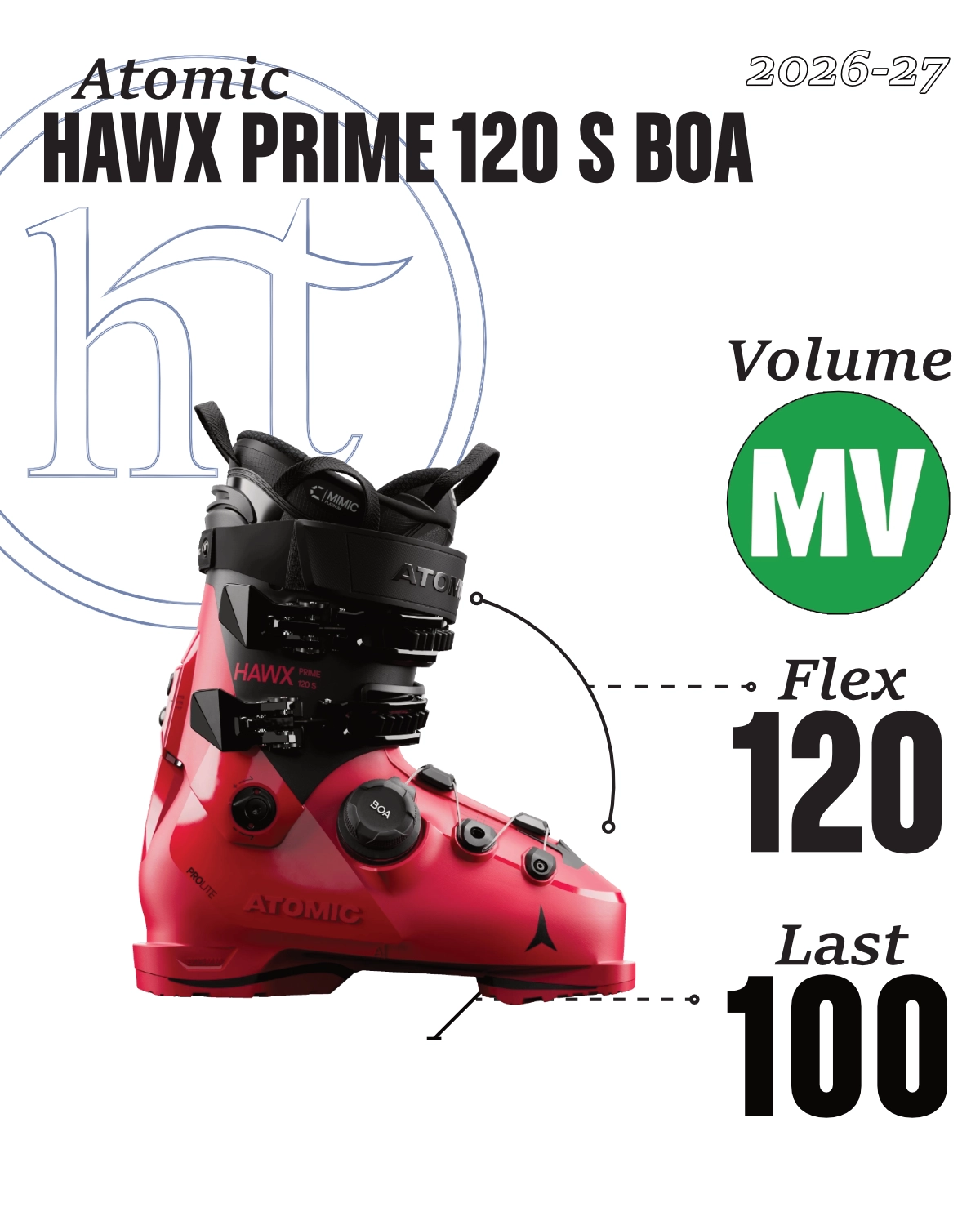 2026-27 Atomic Hawx Prime 120 S BOA Tech Specs