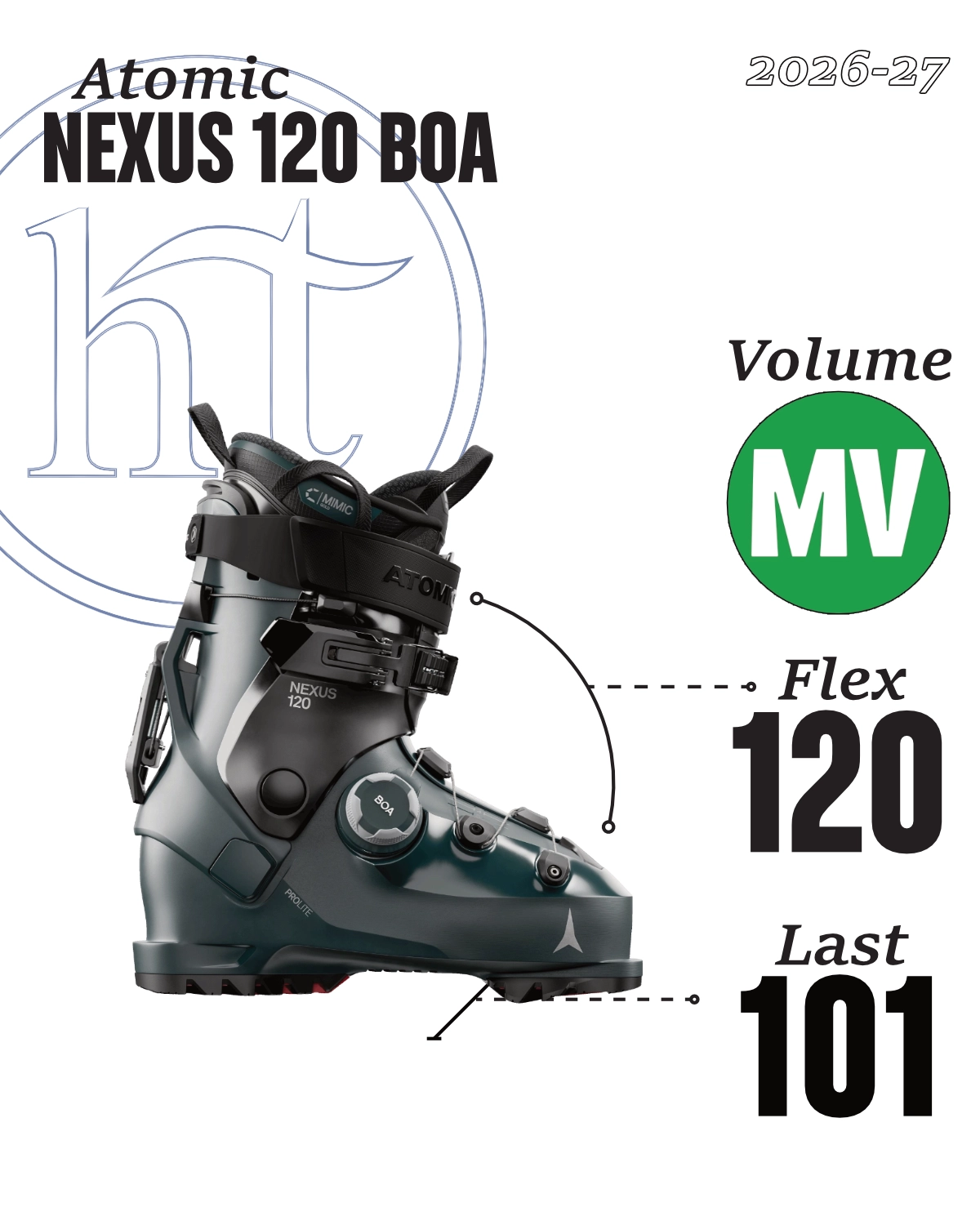 2026-27 Atomic Nexus 120 BOA Tech Specs