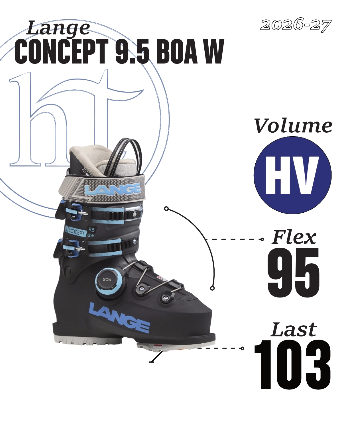 2026-27 Lange Concept 9.5 BOA W Tech Specs
