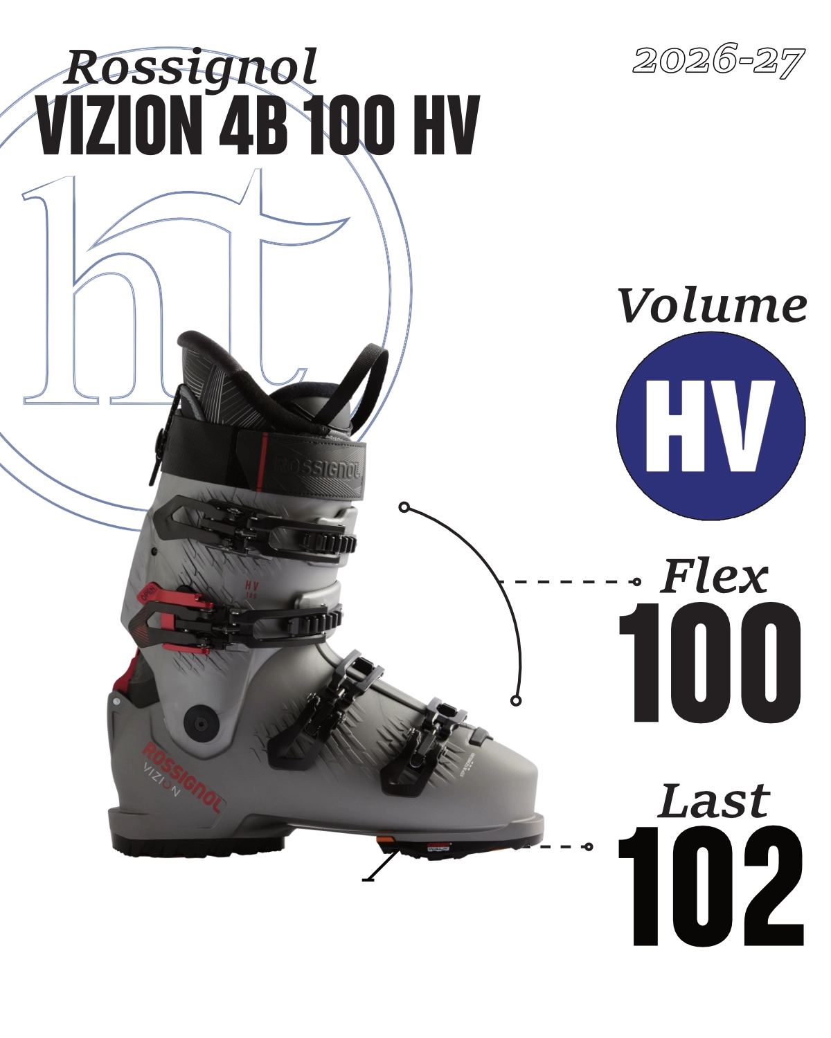 2026-27 Rossignol Vizion 4B 100 HV GW Tech Specs