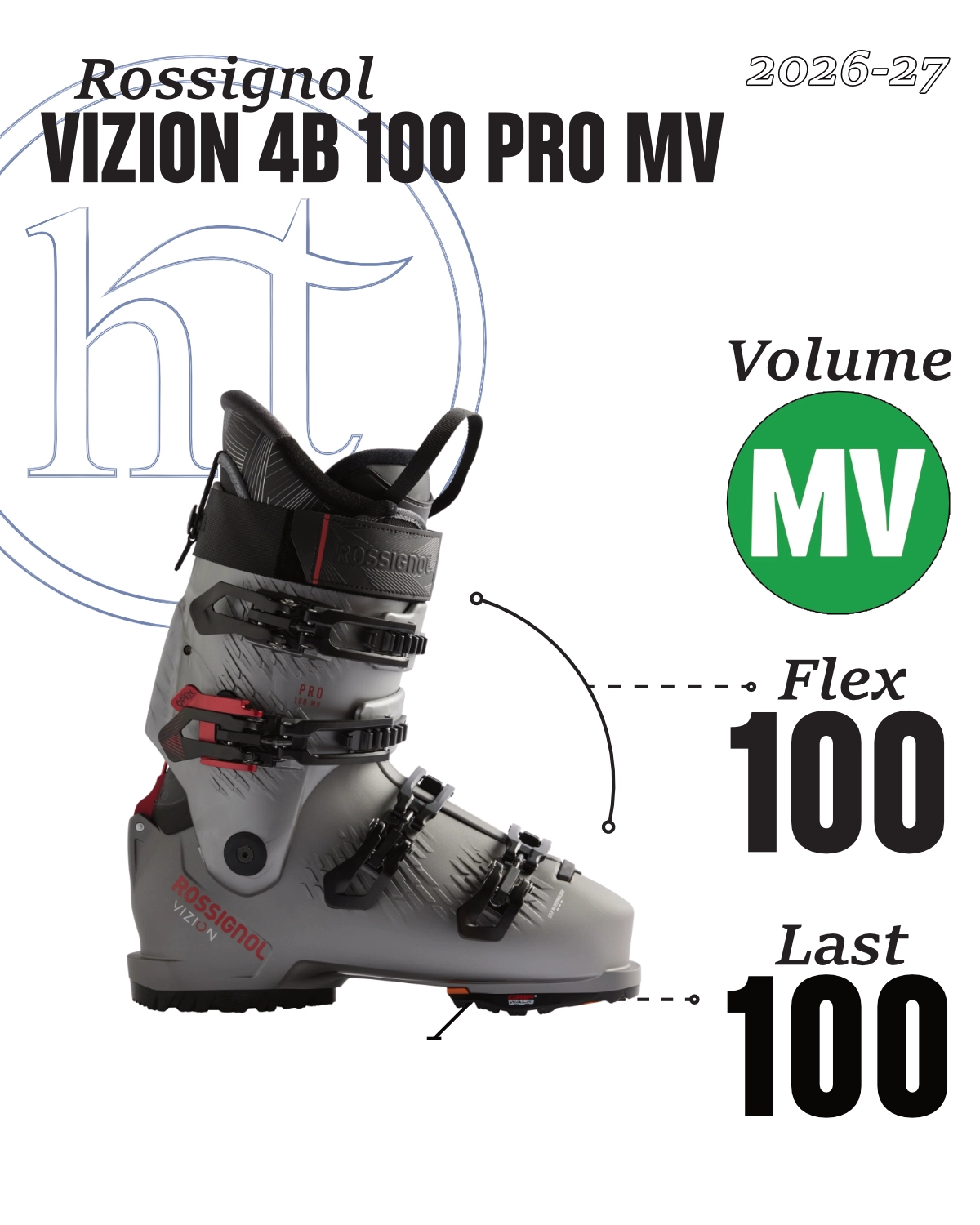 2026-27 Rossignol Vizion 4B 100 MV GW Tech Specs