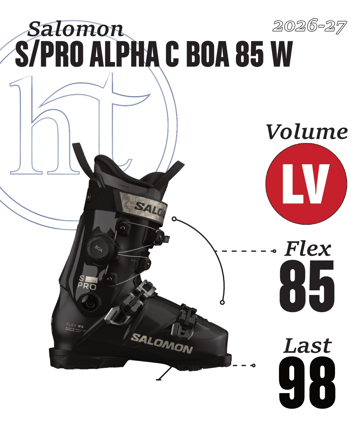 2026-27 Salomon S/Pro Alpha BOA 85 W Tech Specs