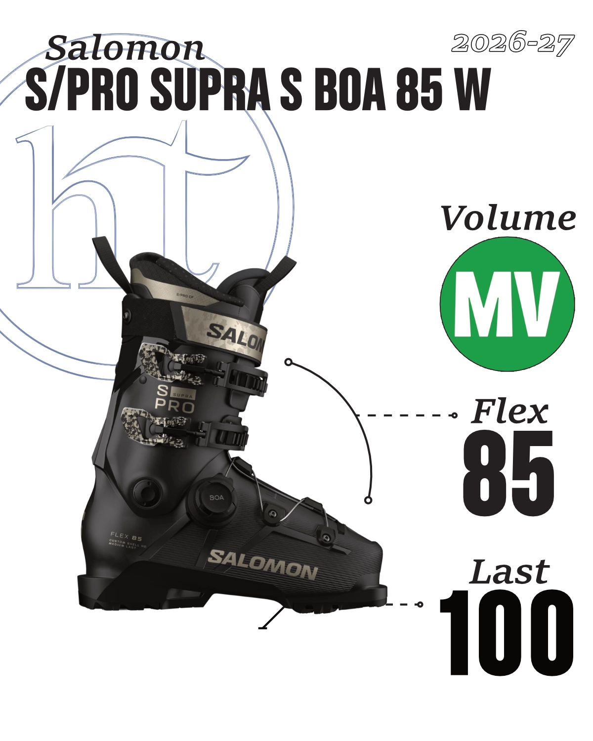 2026-27 Salomon S/Pro Supra BOA 85 W Tech Specs