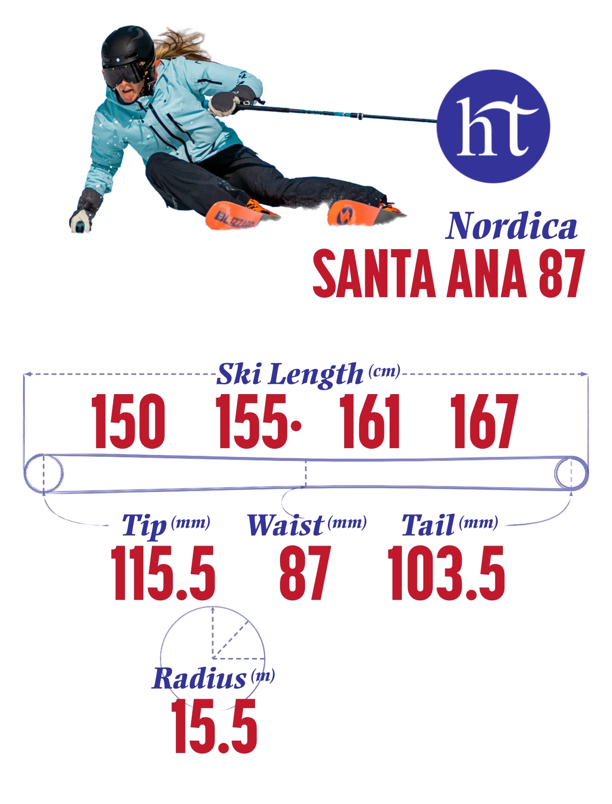 2024-25 Nordica Santa Ana 87 New Flat Ski Specs