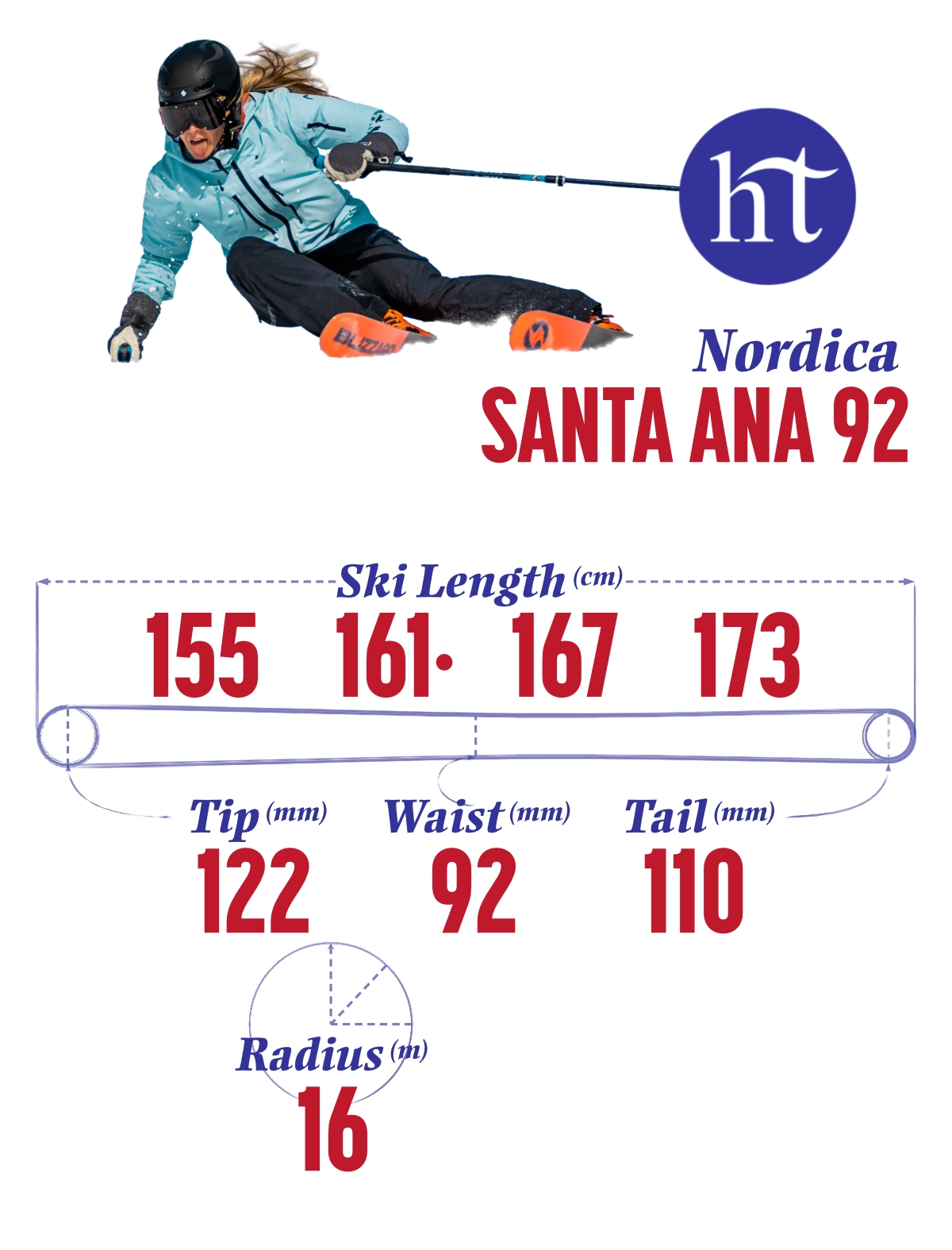 2024-25 Nordica Santa Ana 92 New Flat Ski Specs