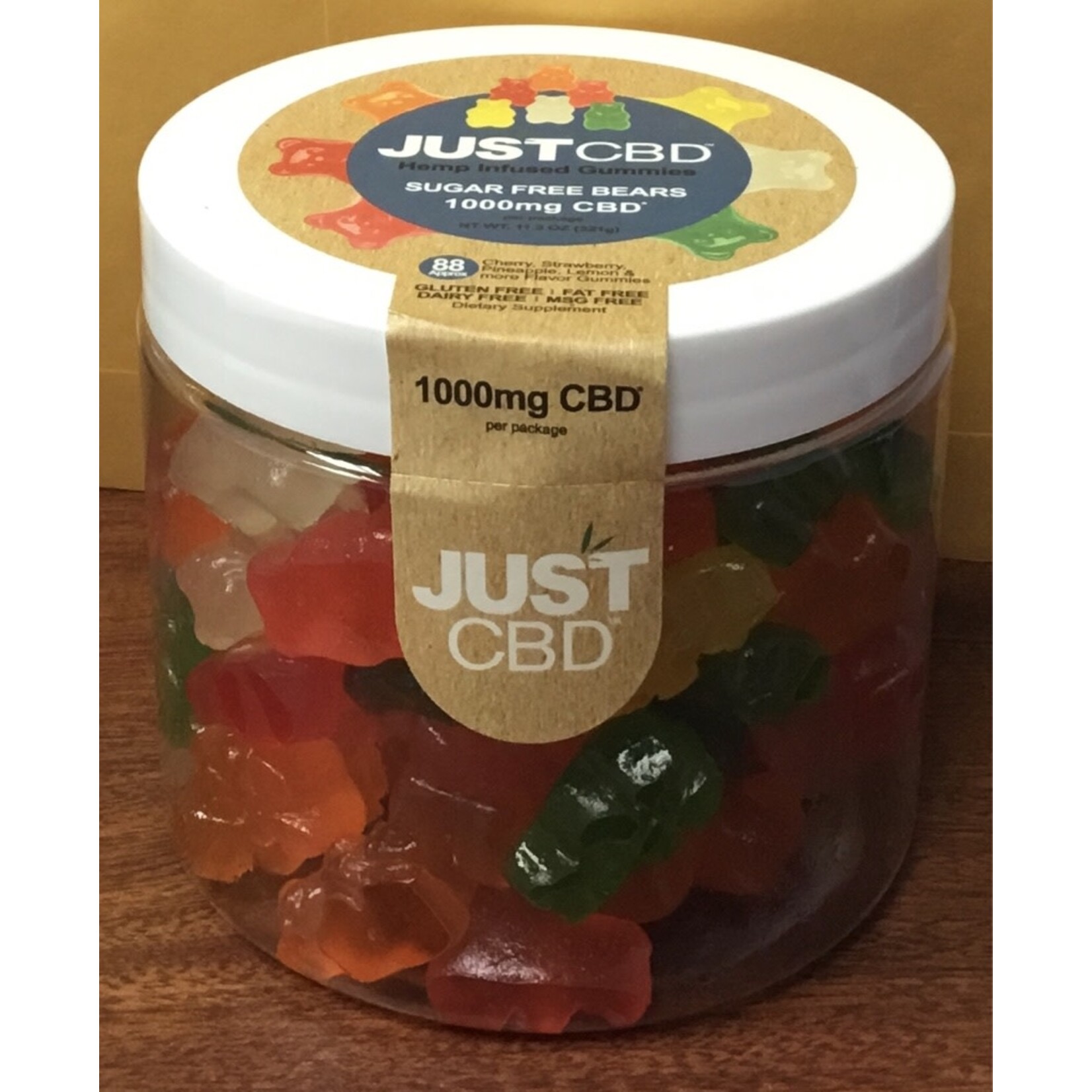 JustCBD 1000mg. CBD Gummies Sugar Free -JCBD