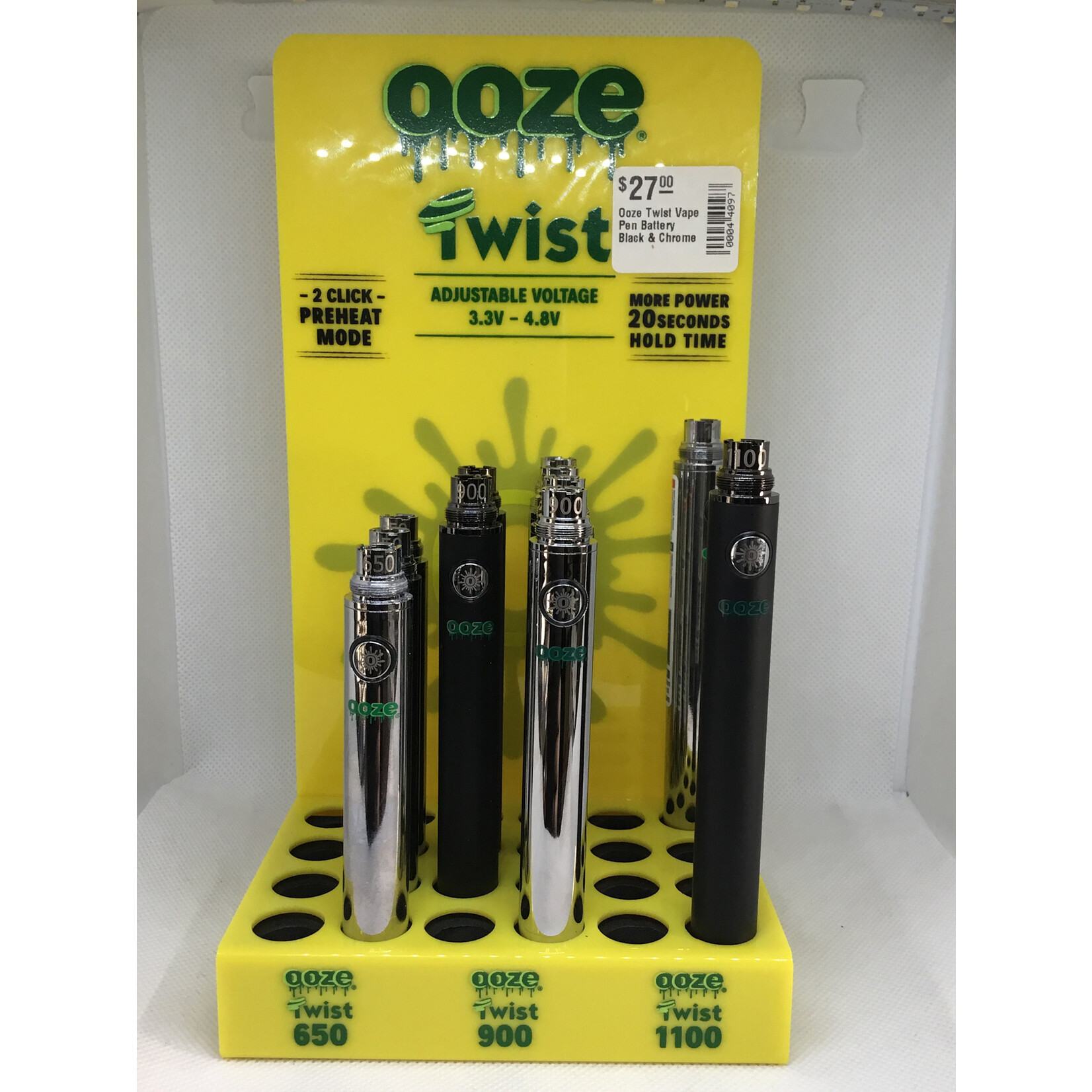 Ooze Ooze Twist Vape Pen Battery Black & Chrome