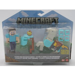 FIGURE-Minecraft Steve and Armored Horse Deluxe Core Figure Two-Pack